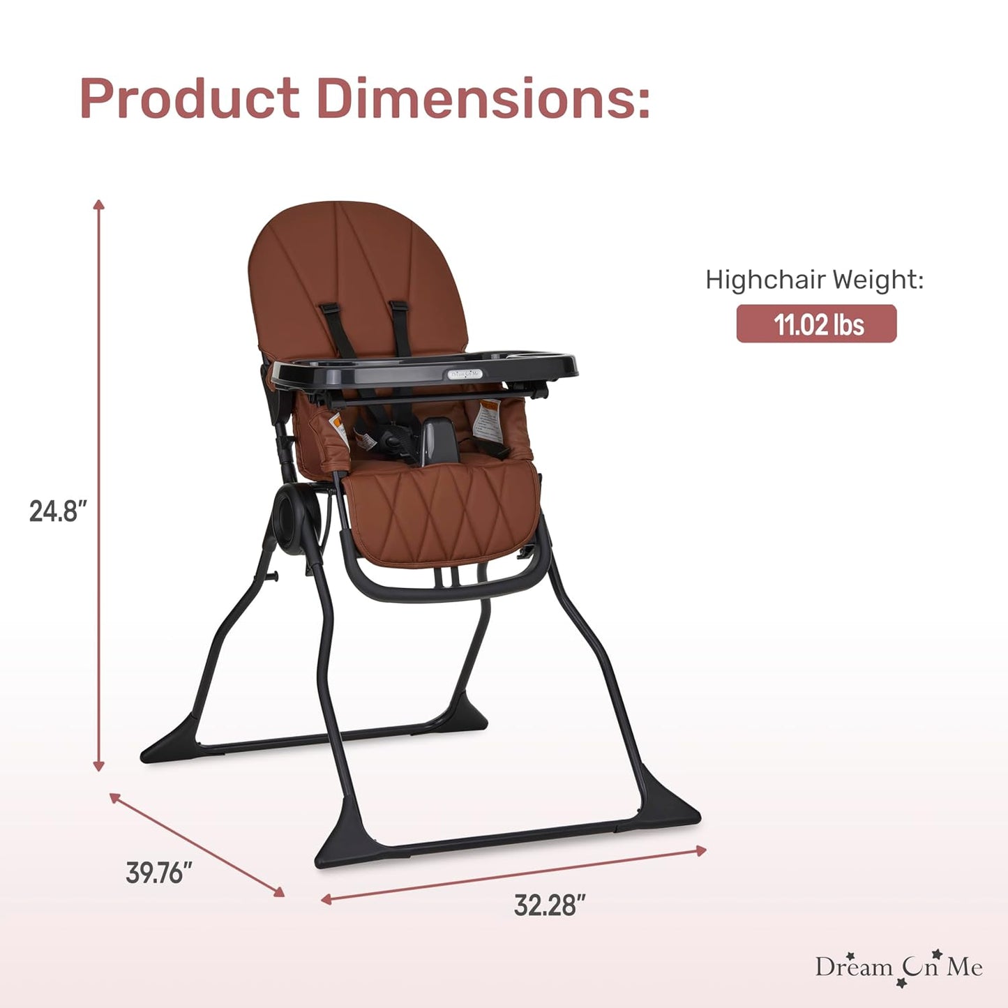 Dream On Me Silla alta para merienda y almacenamiento | Silla de al...