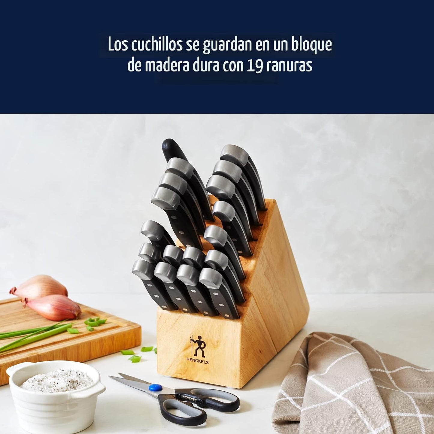 Henckels Statement - Juego de 20 bloques de cuchillos, afilado para...
