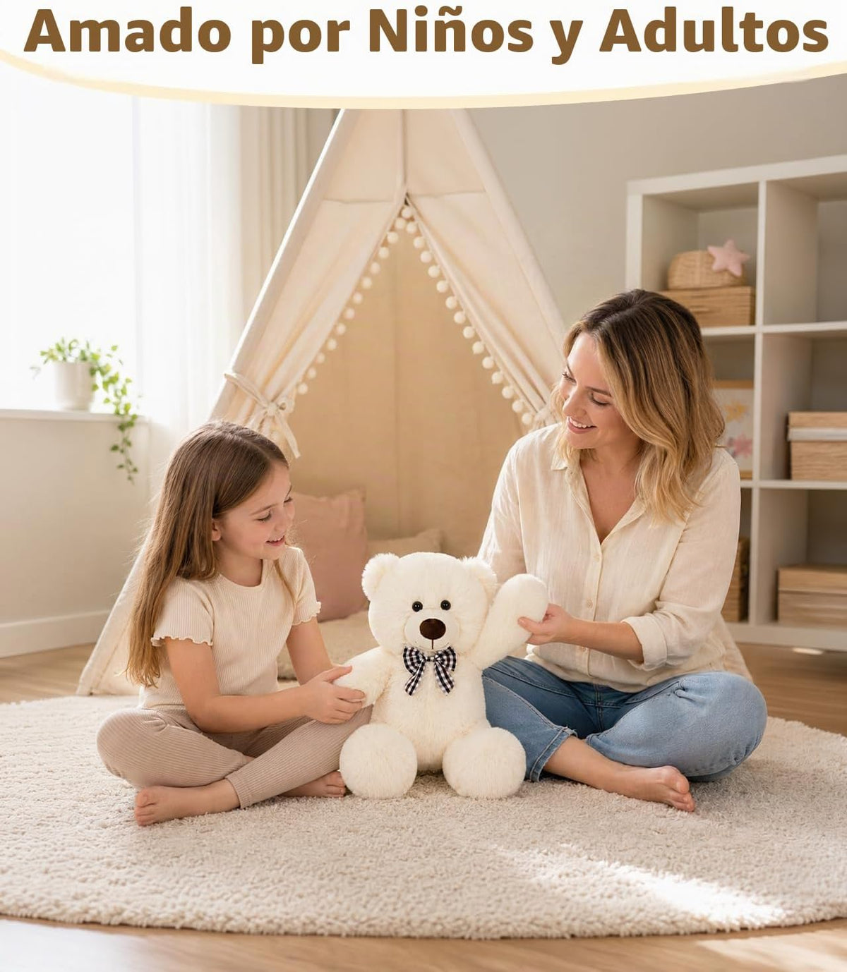 MaoGoLan Oso de peluche pequeño de 15 pulgadas, regalo de felpa bei...