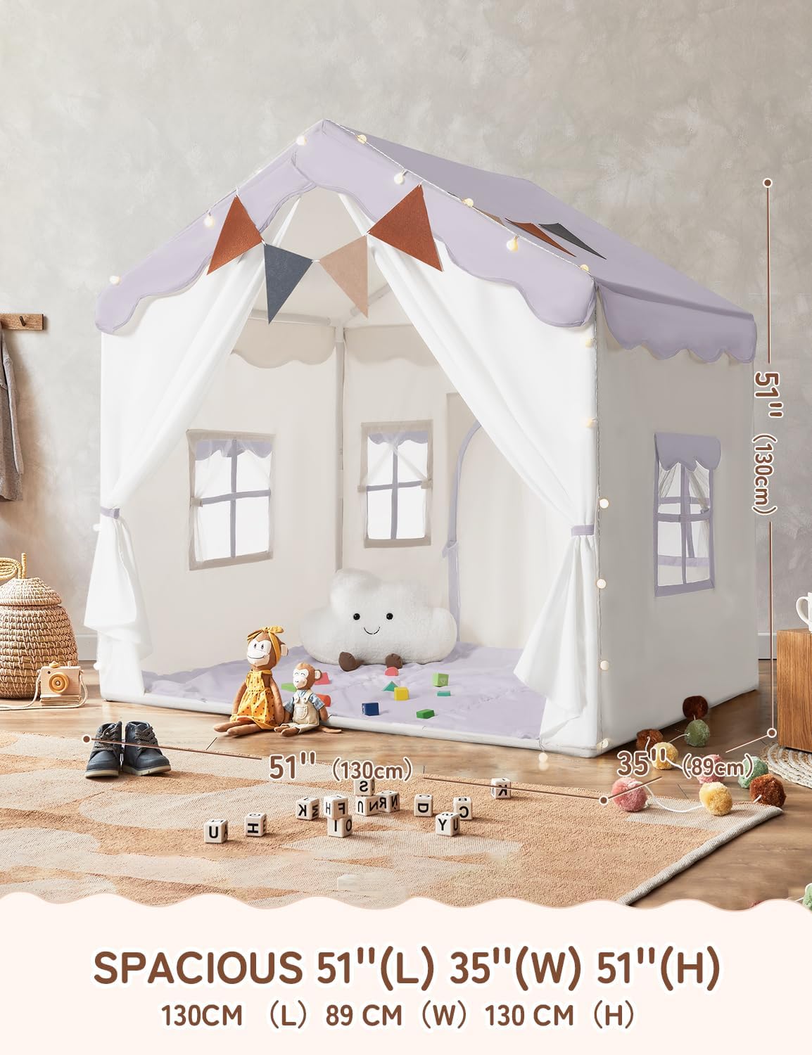 Besrey Tienda de campaña para niños 2 en 1 con alfombrilla acolchad...