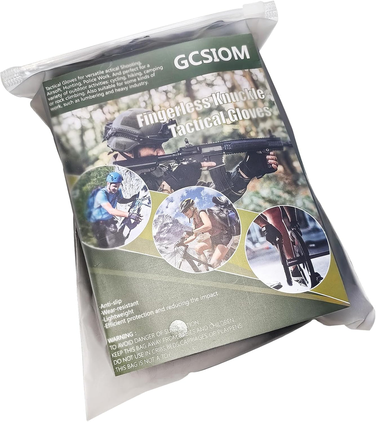GCSIOM - Guantes tácticos sin dedos transpirables, antideslizantes,...