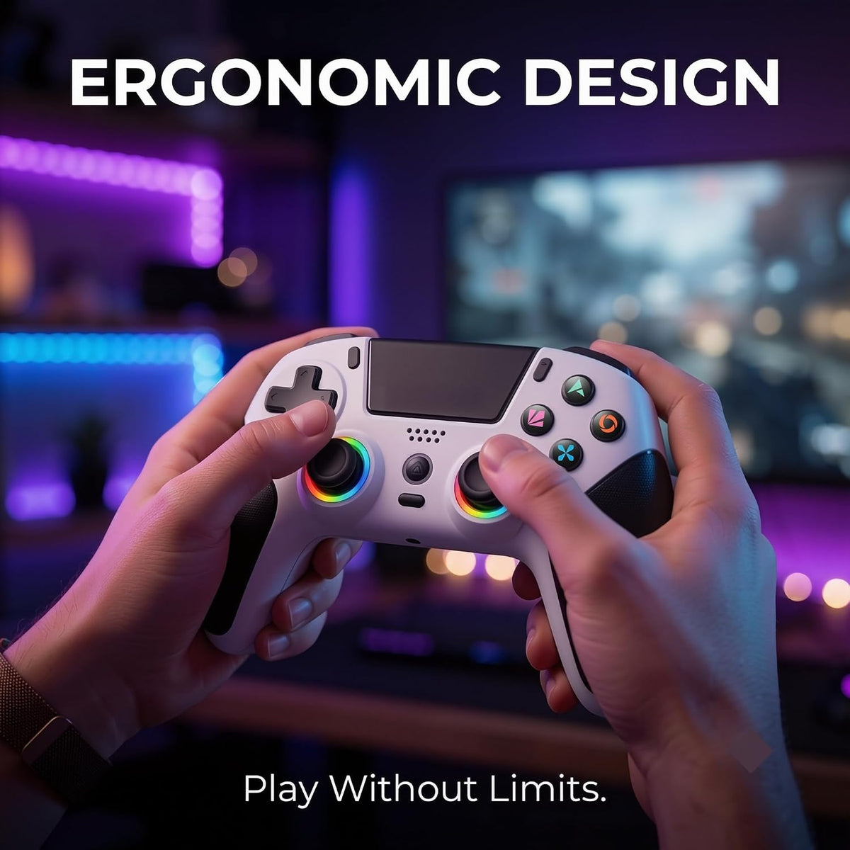 ZORVX Mando Inalámbrico Gaming Compatible con PS5, PC, iOS y Androi...