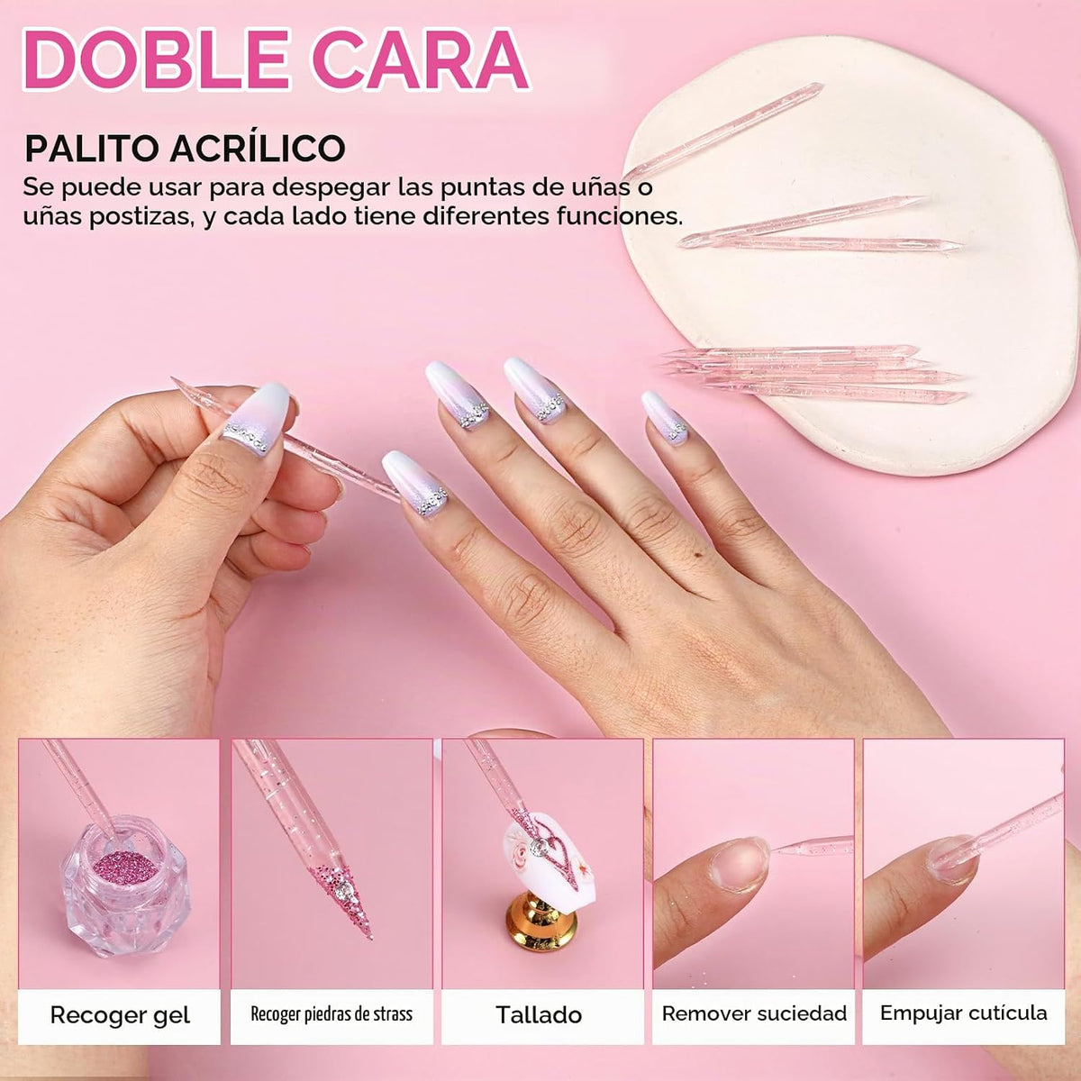 Kit de 100 herramientas de uñas a presión, kit de preparación de uñ...