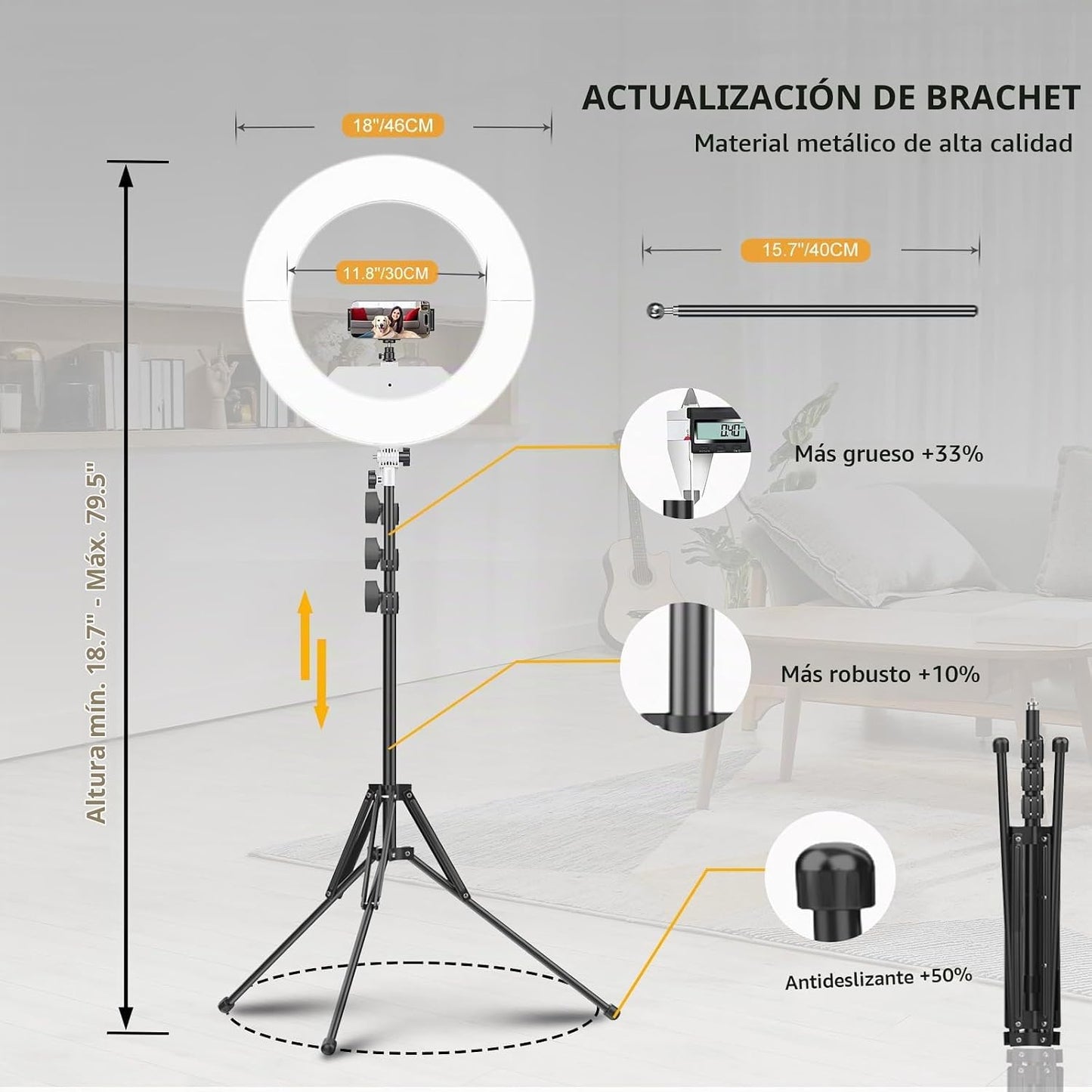 Bzyltrux 55W18 - Kit de luz de anillo de 17.7 in [nueva versión] 67...