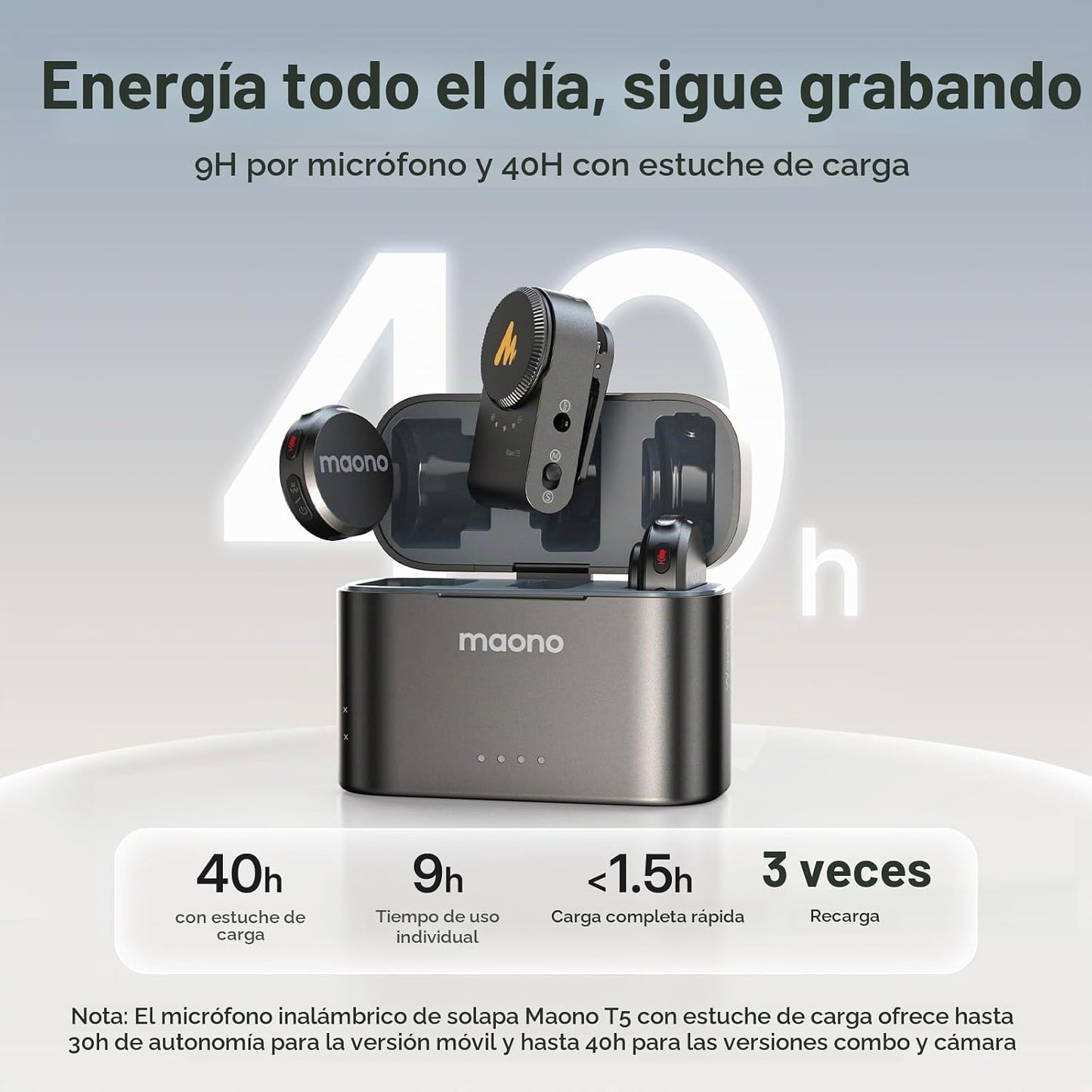MAONO Micrófono Lavalier inalámbrico para cámara\/PC\/portátil\/tel...