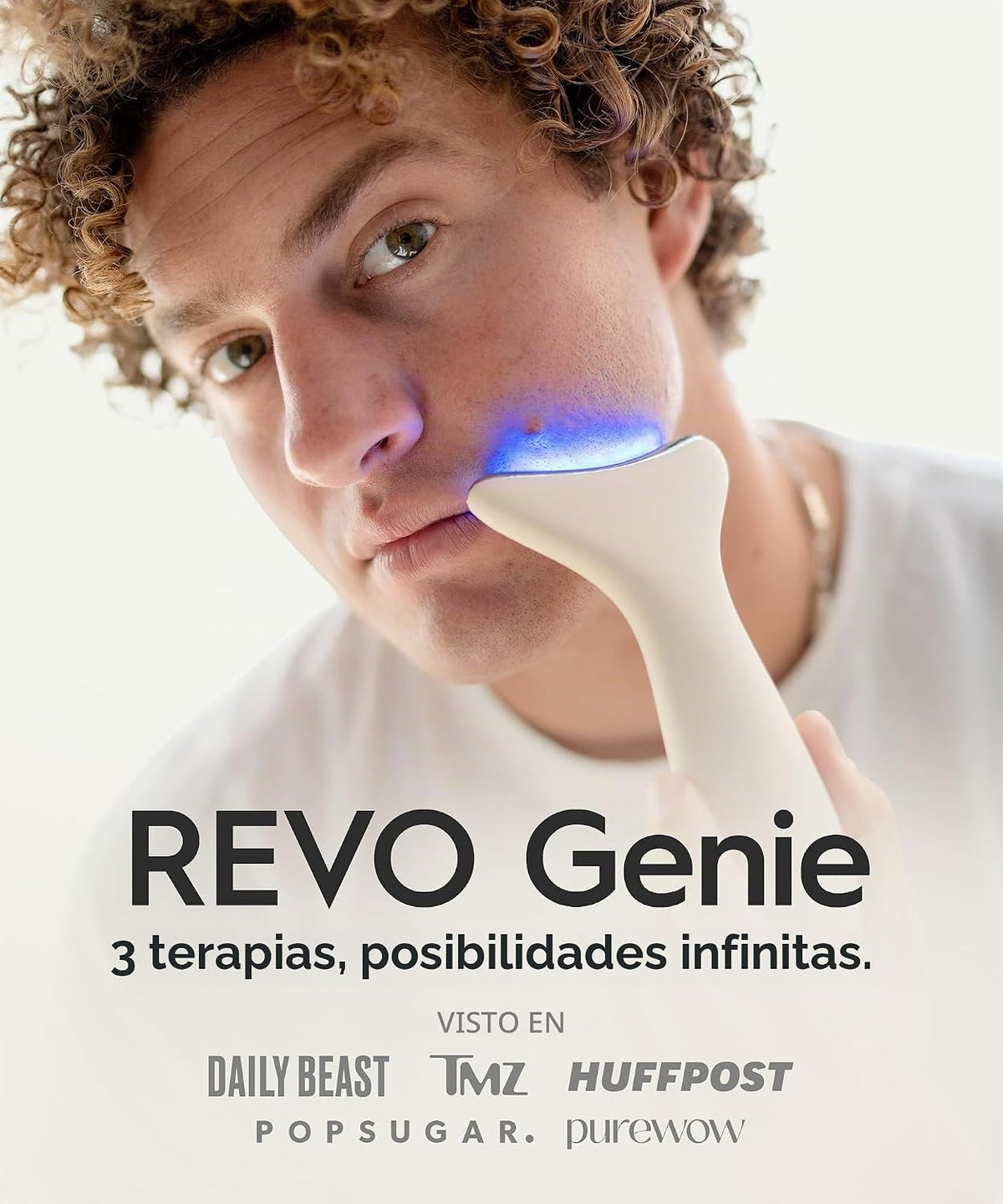 REVO Genie Masajeador facial para cara y cuello, dispositivo de bel...