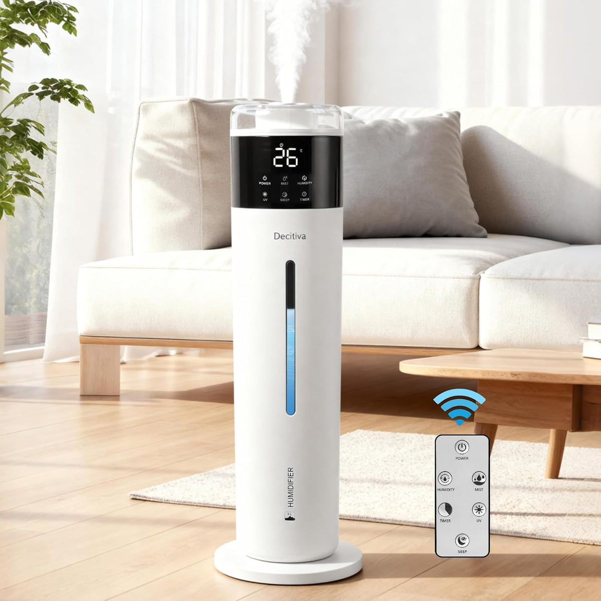 Humidificador grande para dormitorio, 8L\/2.1Gal ultrasónico de nie...