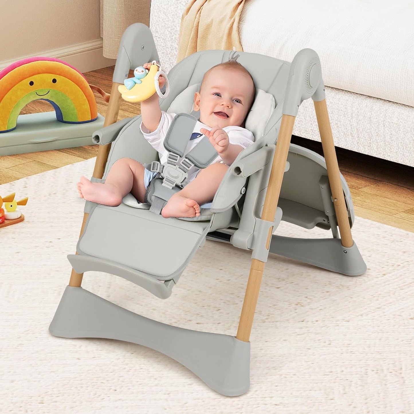 INFANS Silla alta para bebé, sillas altas para bebés y niños pequeñ...