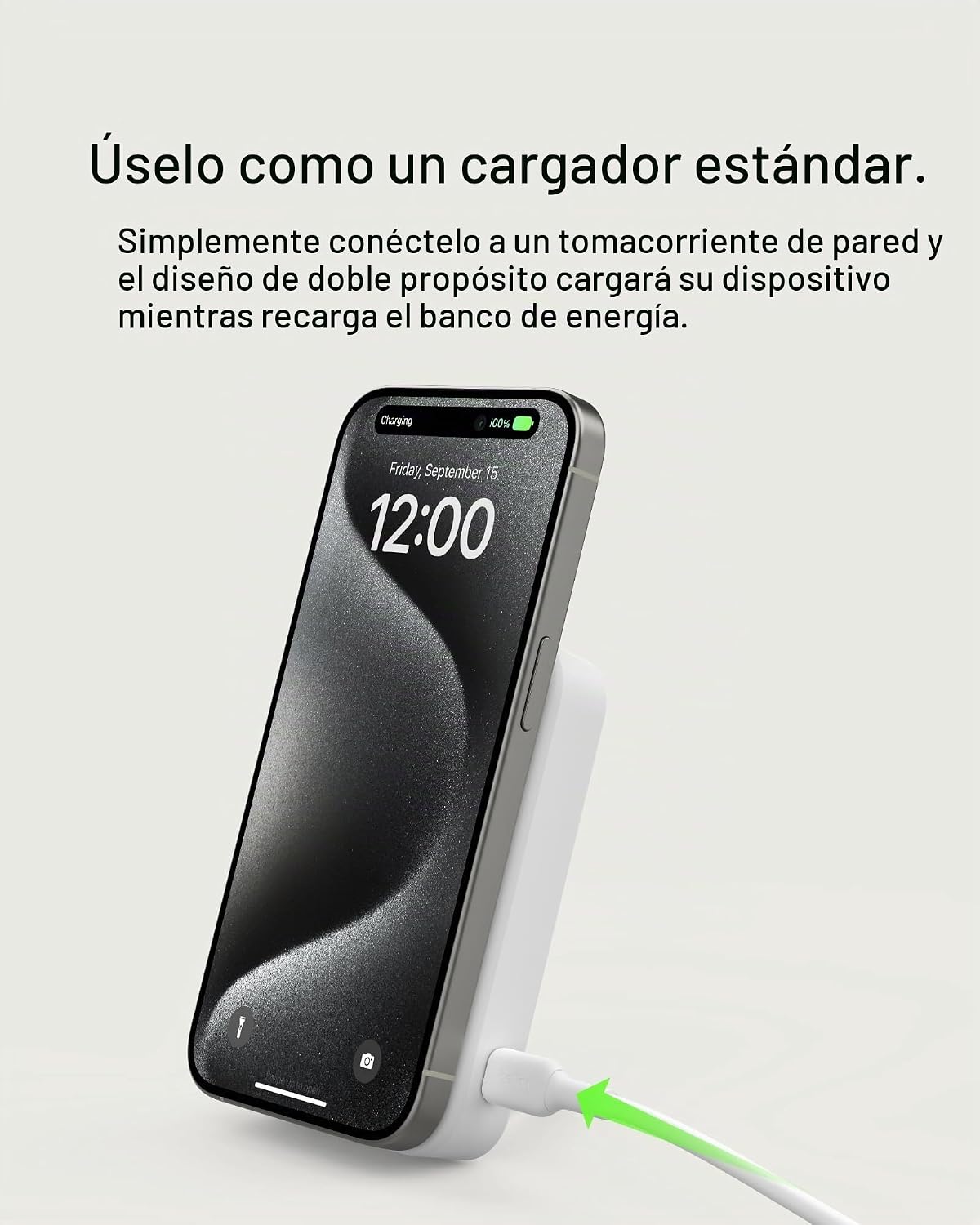Belkin Cargador portátil, batería externa de 10000 mAh con Qi2, car...