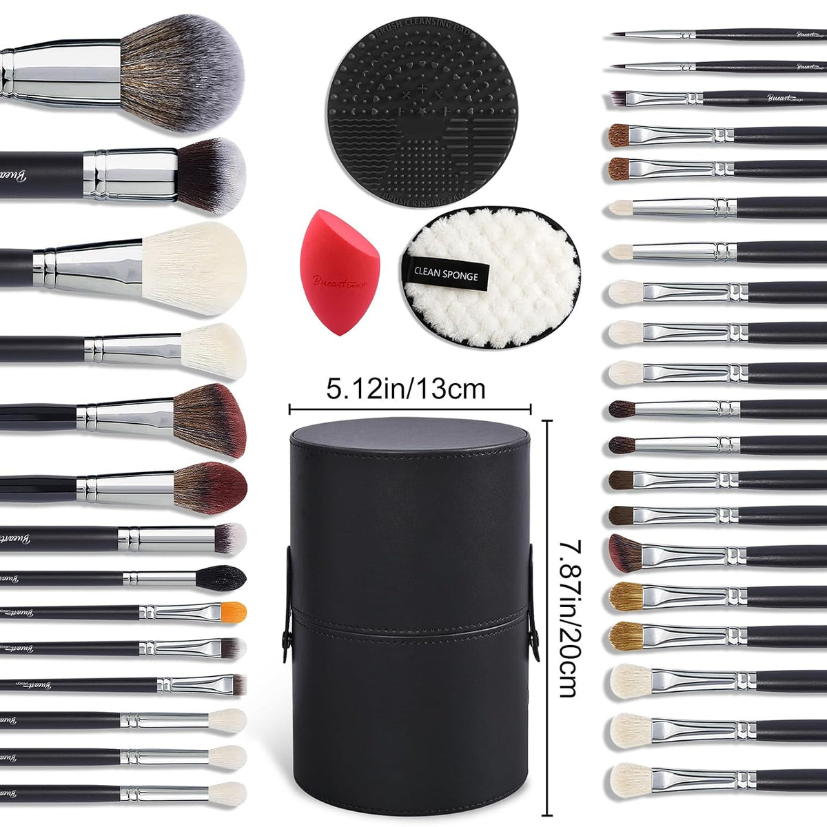 Bueart Design Pro maquillaje Artista 34Pcs Juego de brochas de maqu...