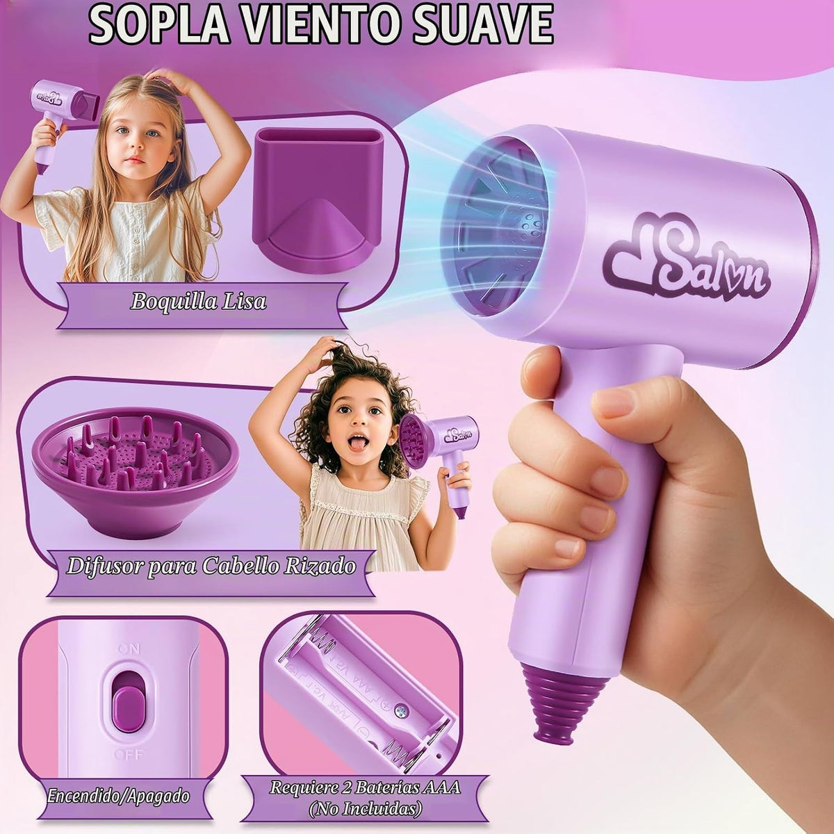 Toylink Cabeza de muñeca para peinar el cabello, kit de maquillaje...