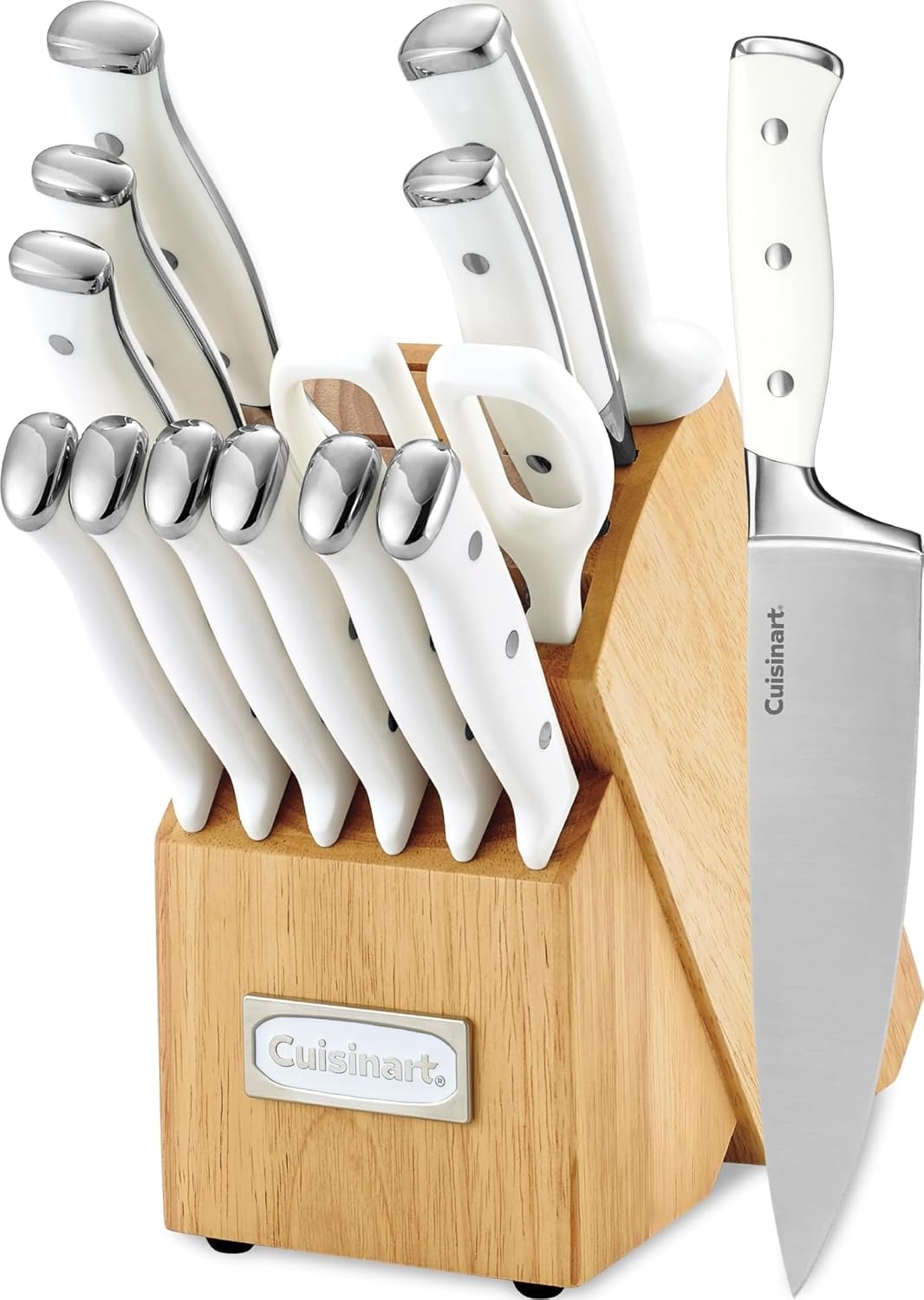 Cuisinart Juego de 15 cuchillos con bloque, acero inoxidable de alt...