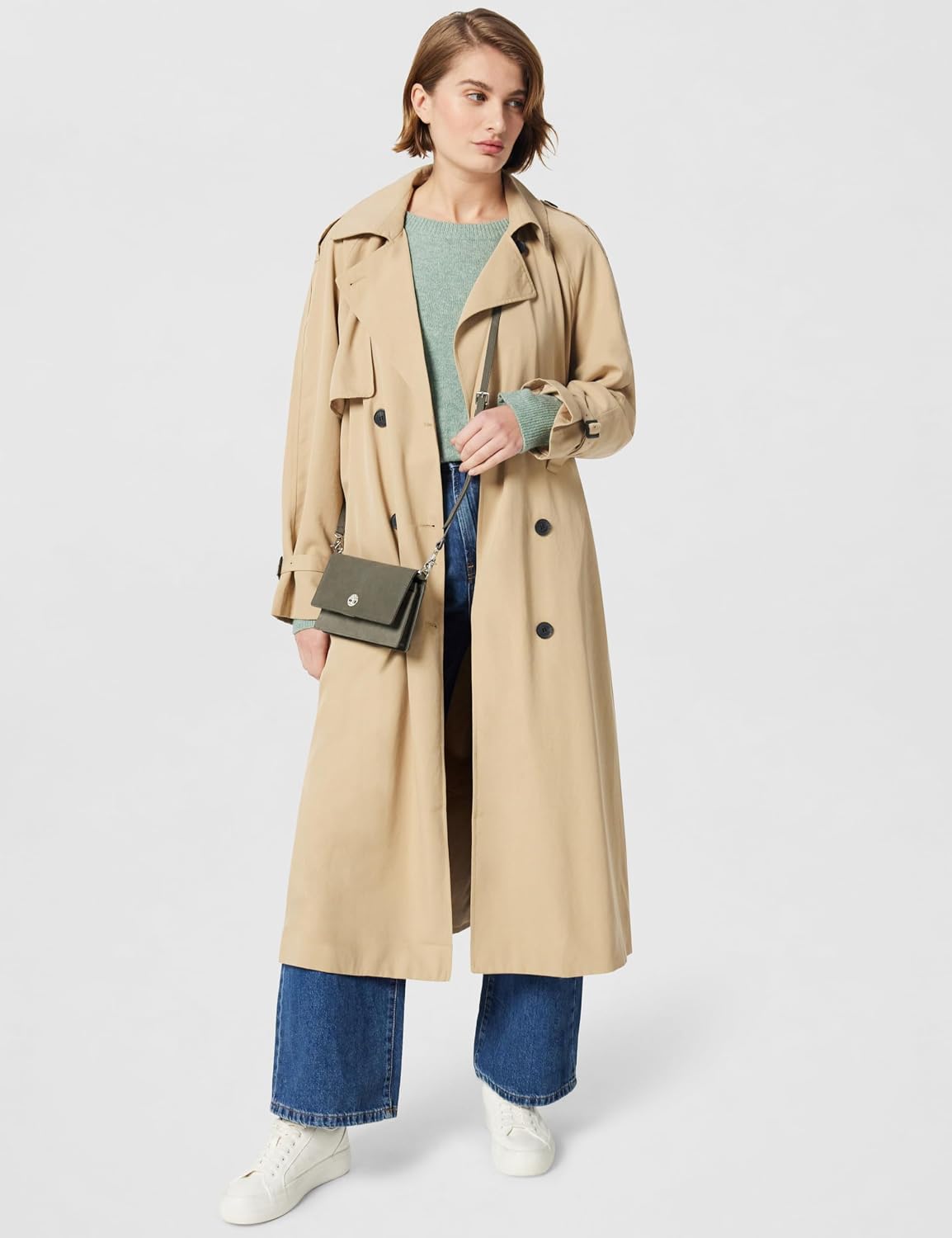 Timberland - Bolso cruzado de cuero RFID con billetera, Tamaño único