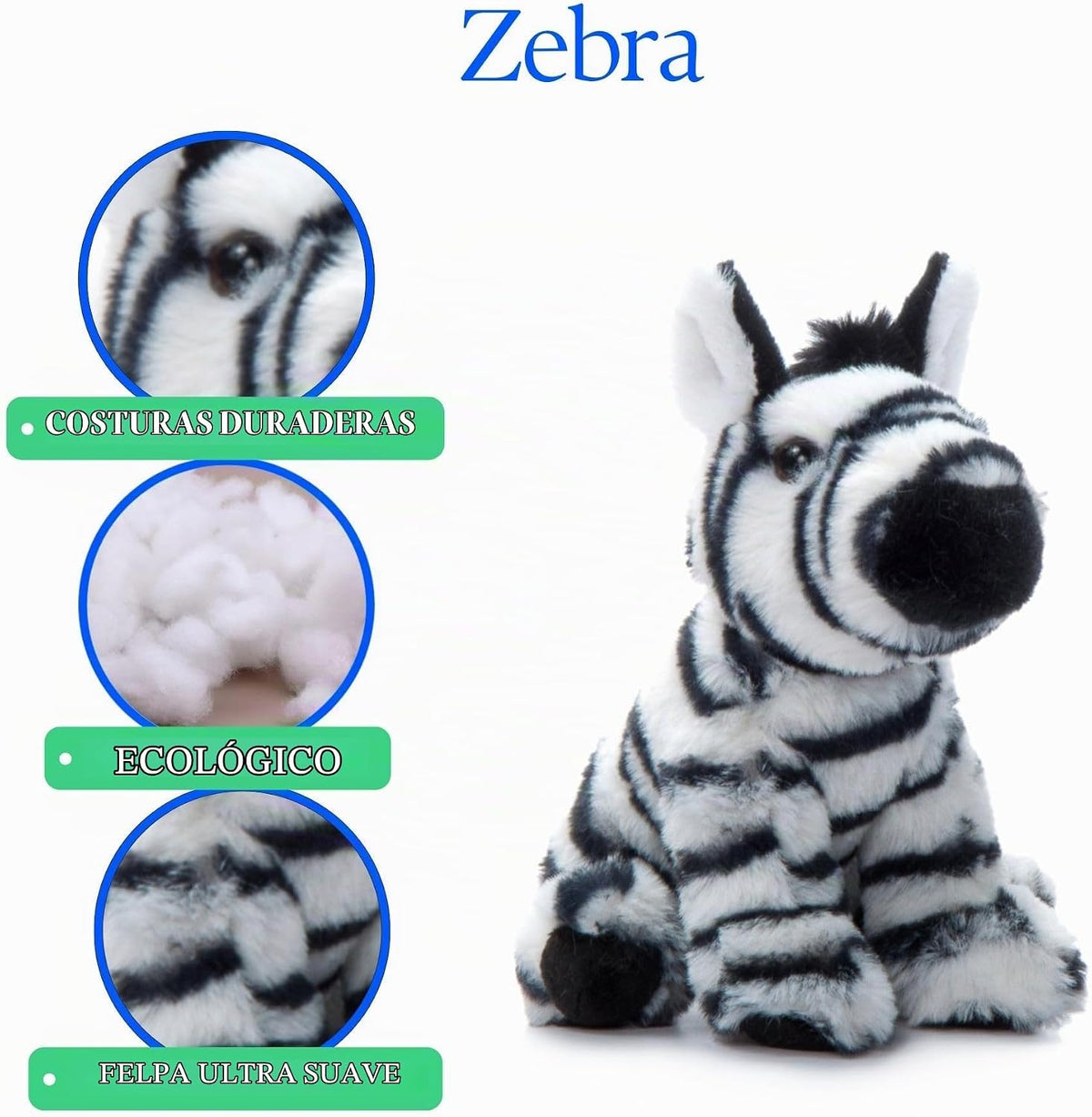 The Petting Zoo Peluche de cebra, Babiez, regalos para niños, 6 pul...