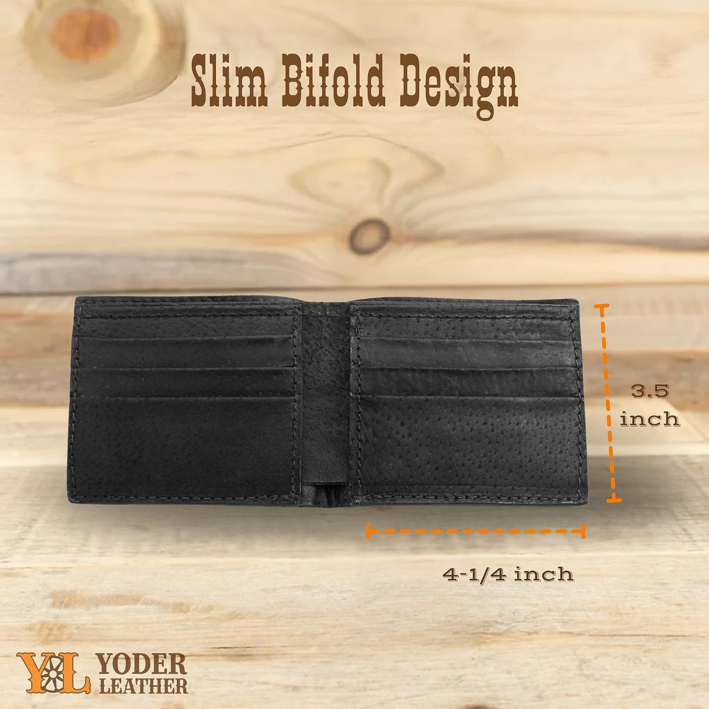 Cartera plegable de piel auténtica de bisonte\/búfalo hecha a mano,...