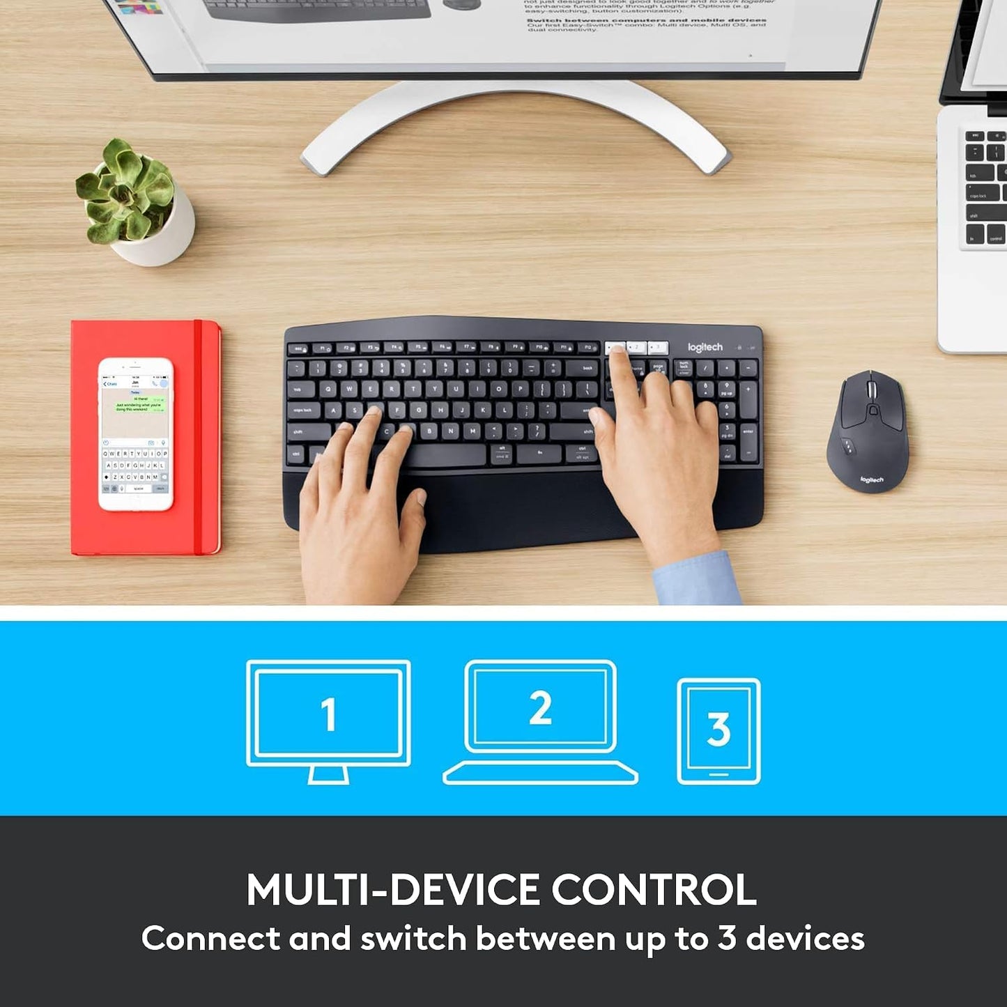 Logitech MK850 - Combo de teclado y mouse inalámbricos de rendimien...