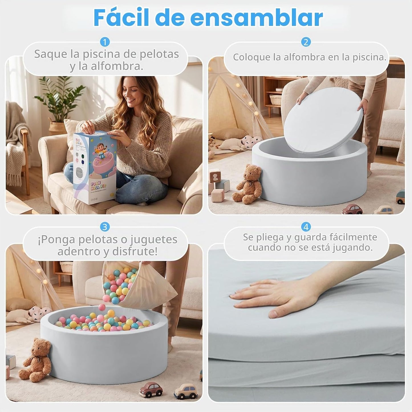 SHJADE Piscina de Pelotas de Espuma, 35.4"x 11.8" Piscinas...