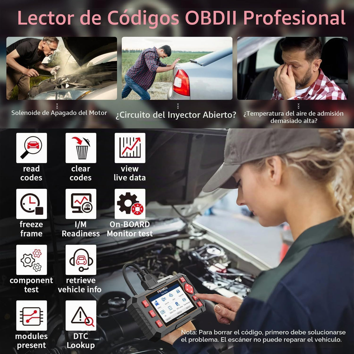 FOXWELL Transmisión del ABS SRS del escáner de la élite OBD2 del es...