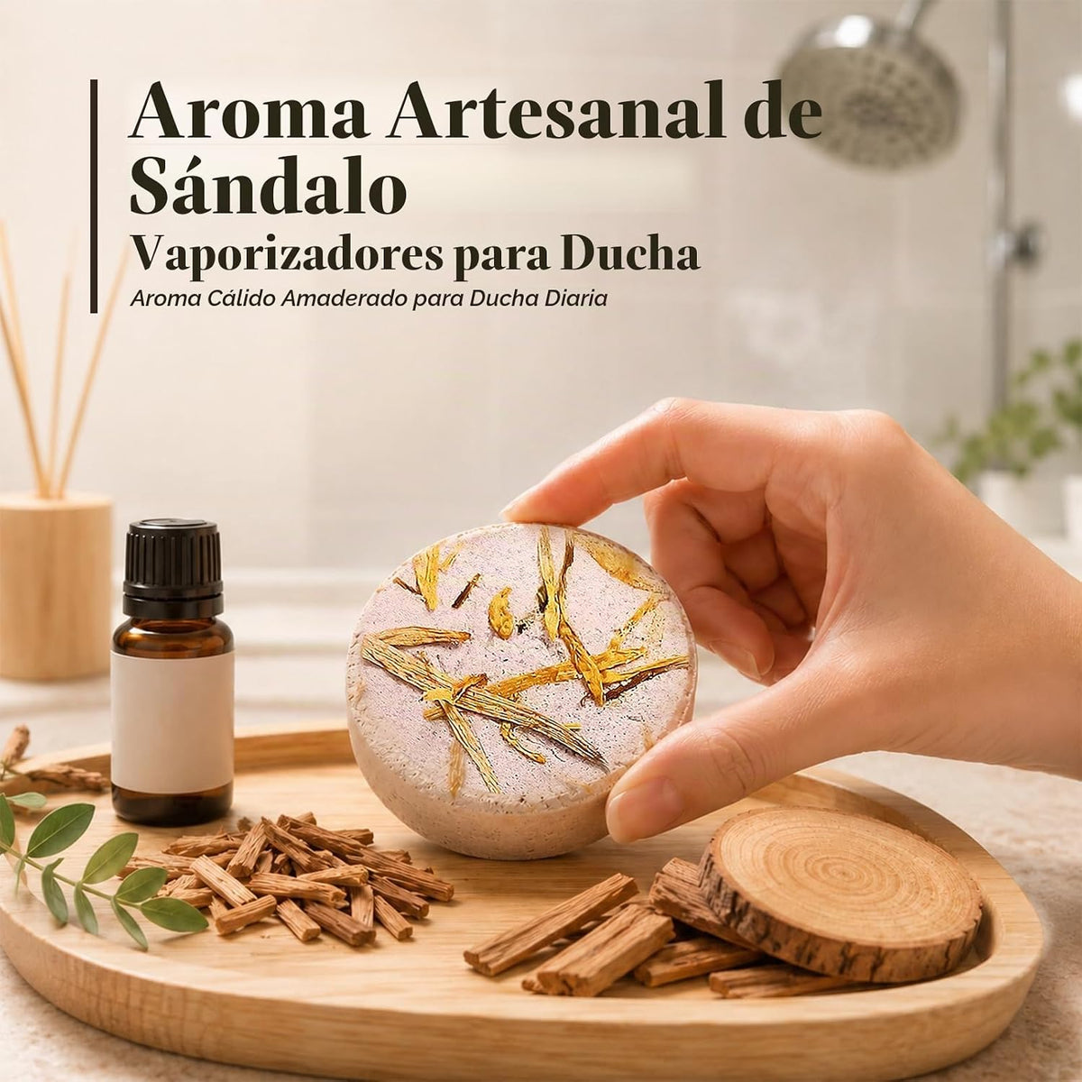 SWCANDY - Vaporizadores de ducha de sándalo, 8 unidades, cuidado pe...