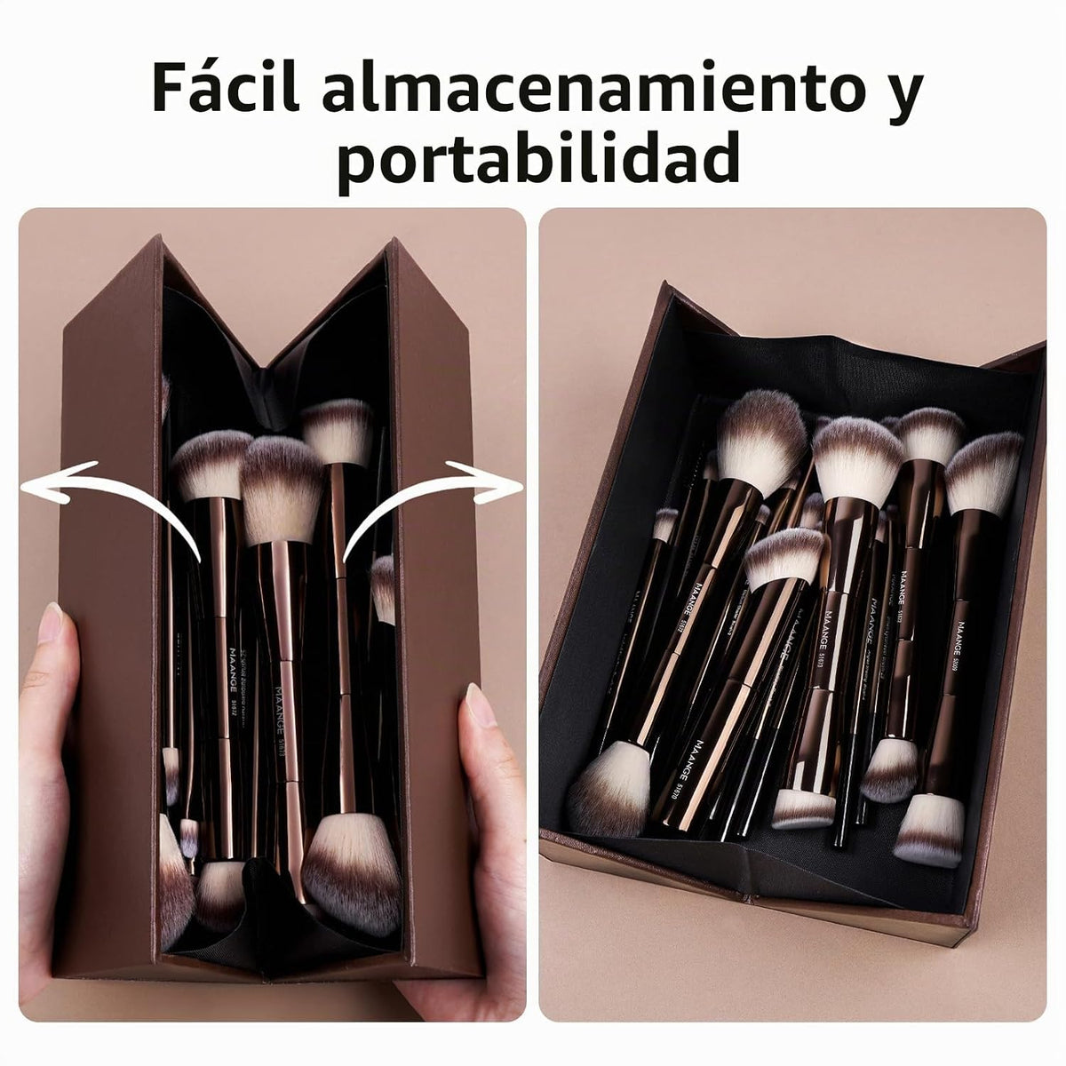 MAANGE 20 piezas de brochas de maquillaje con caja de regalo, broch...