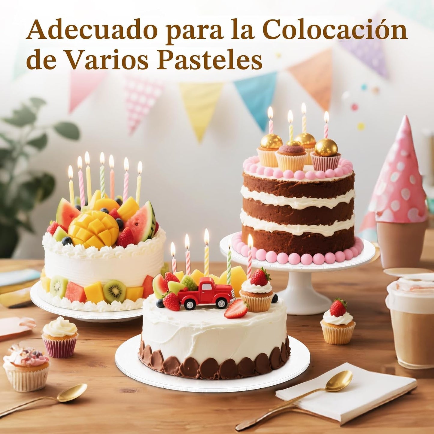24 PCS Bases para Pasteles Redondas de 12 Pulgadas, Tambores para P...