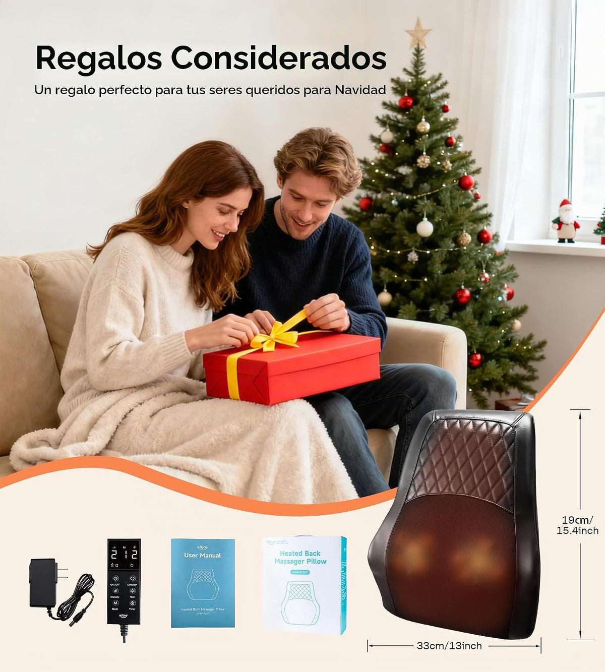 Masajeador Shiatsu de espalda con calor \u2013 Masajeador de cuello...