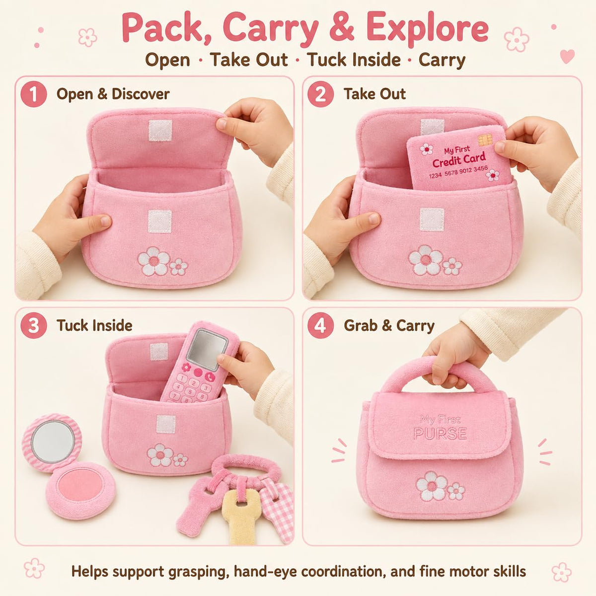 My First Baby - Bolso de peluche sensorial de 5 piezas, regalo para...
