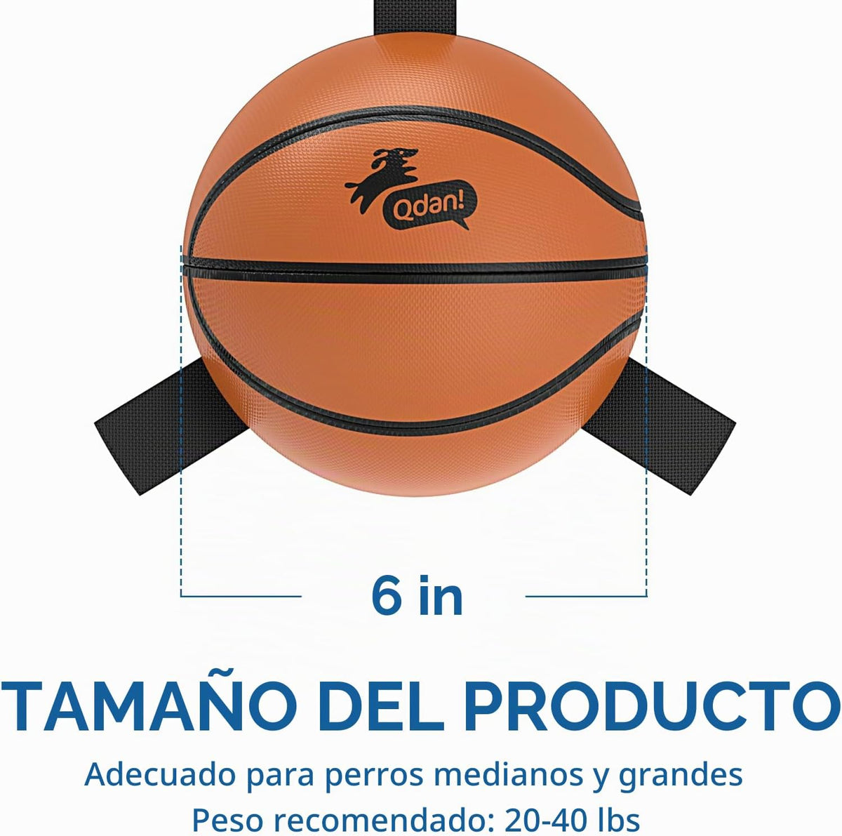QDAN Pelota de baloncesto para perros, bolas con correas, juguete d...