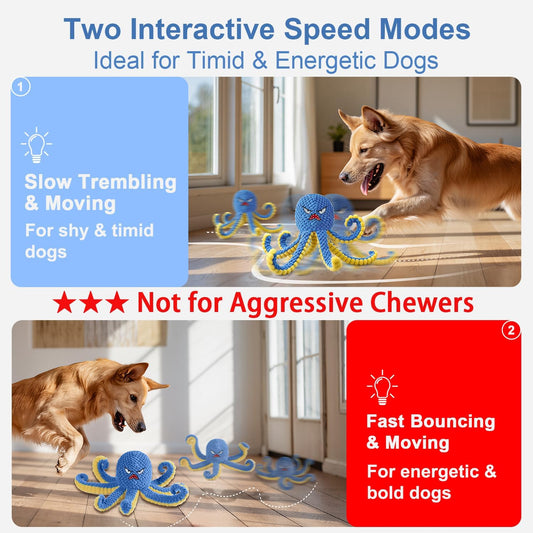 Qraxond Juguetes Interactivos para Perros Pulpo, Juguete de Salto A...