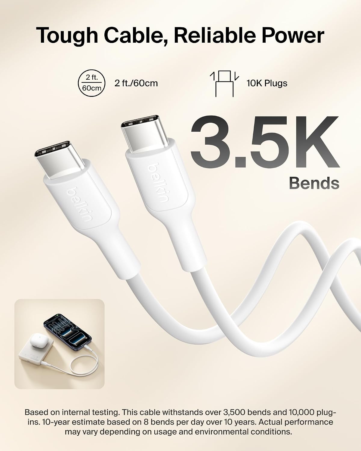 Belkin Banco magnético delgado del poder de 10000mAh Qi2 15W con el...