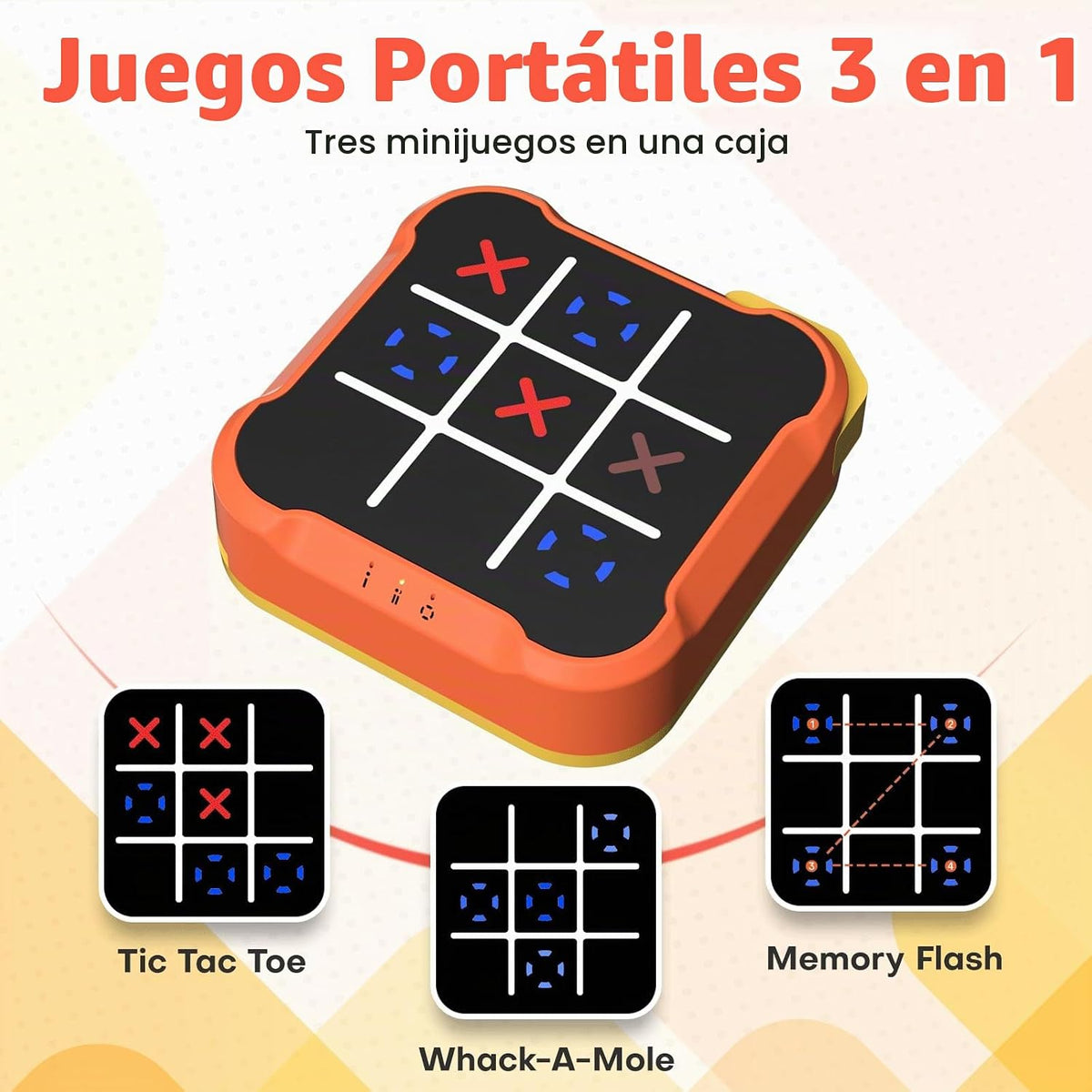 Tic Tac Toe Bolt - Juego de rompecabezas eléctrico de mano, regalo...