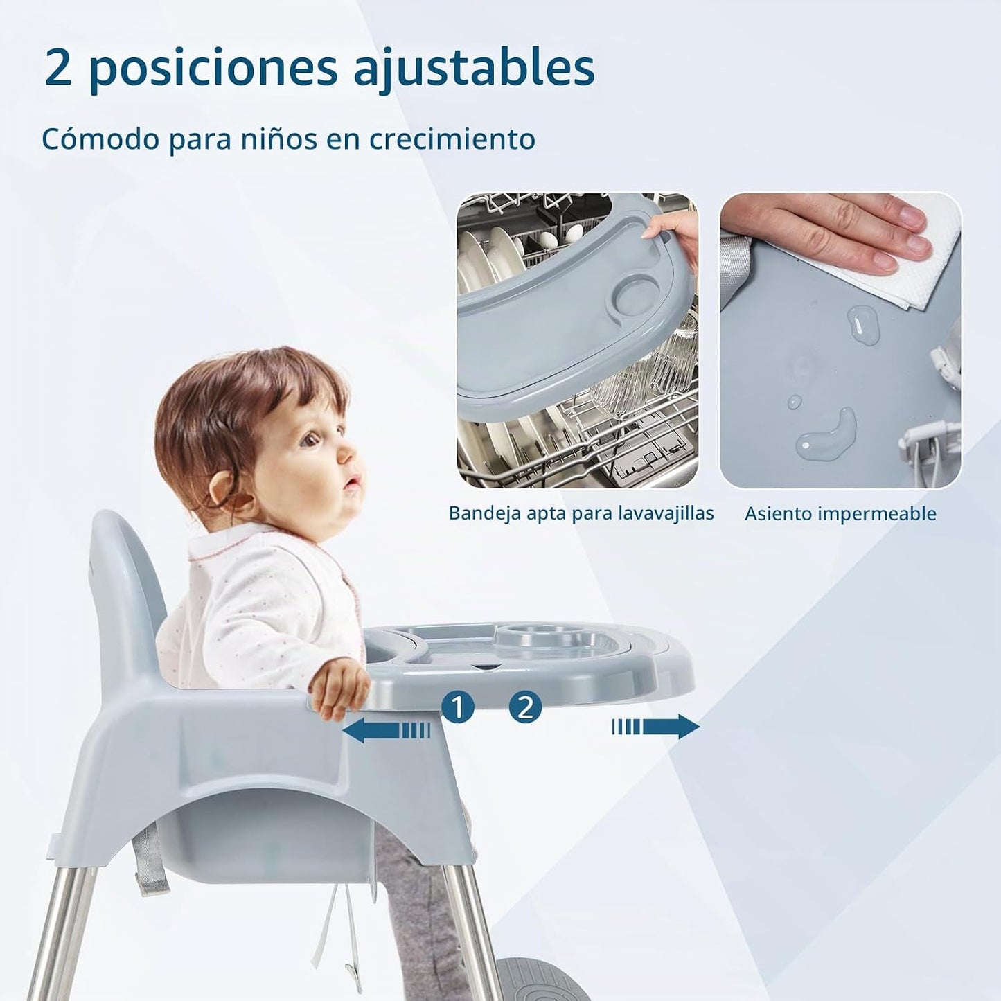 HONEY JOY Silla alta para bebé, silla alta convertible 4 en 1 para...