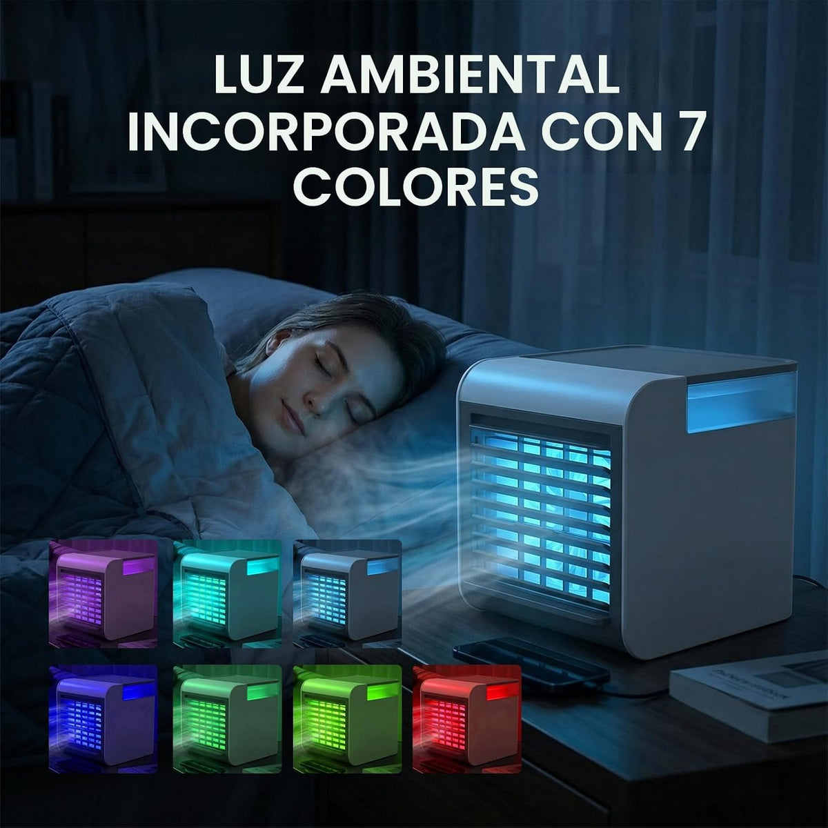 Ventilador de aire acondicionado portátil, mini enfriador de aire 4...