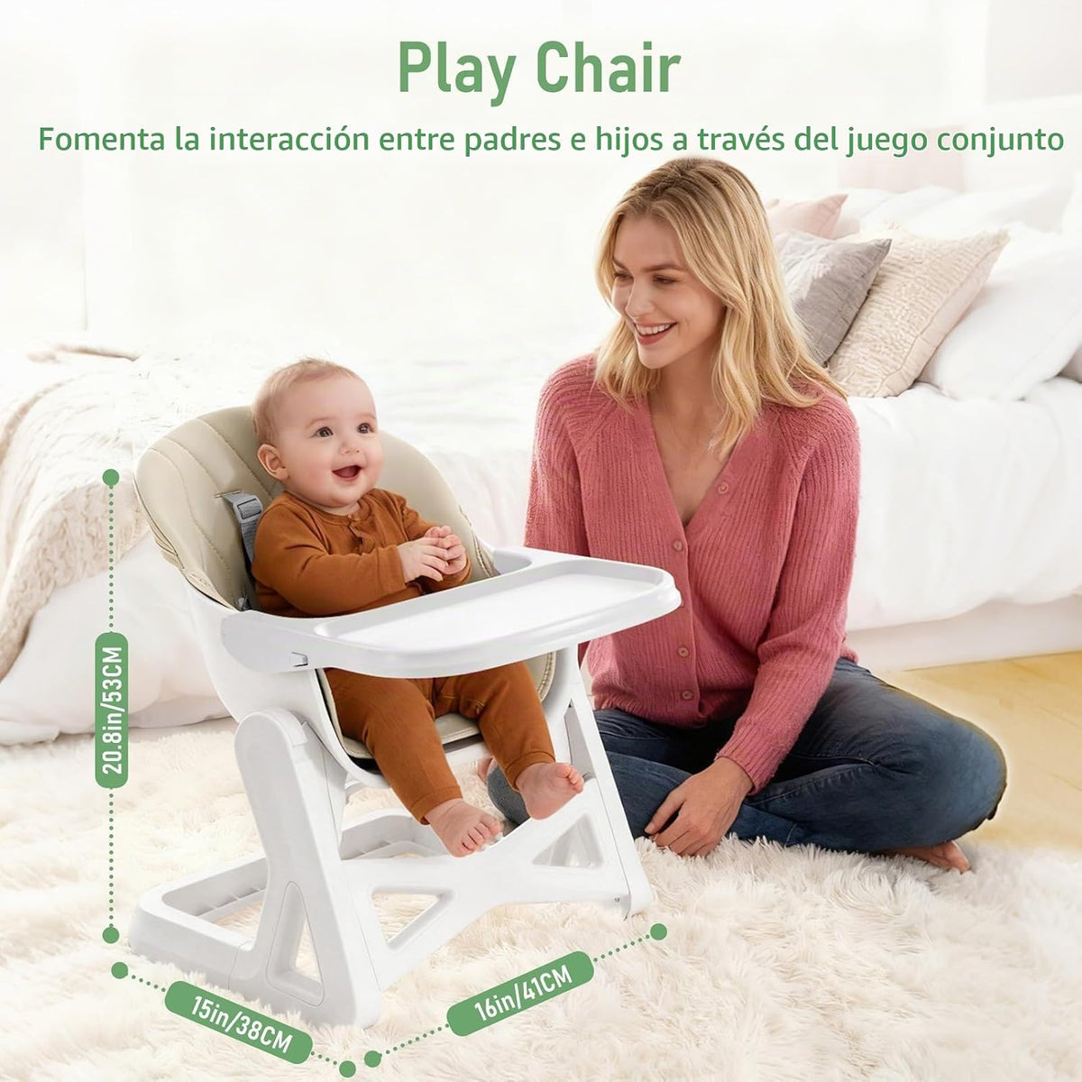 Silla alta para bebé, para bebés y niños pequeños, silla alta conve...