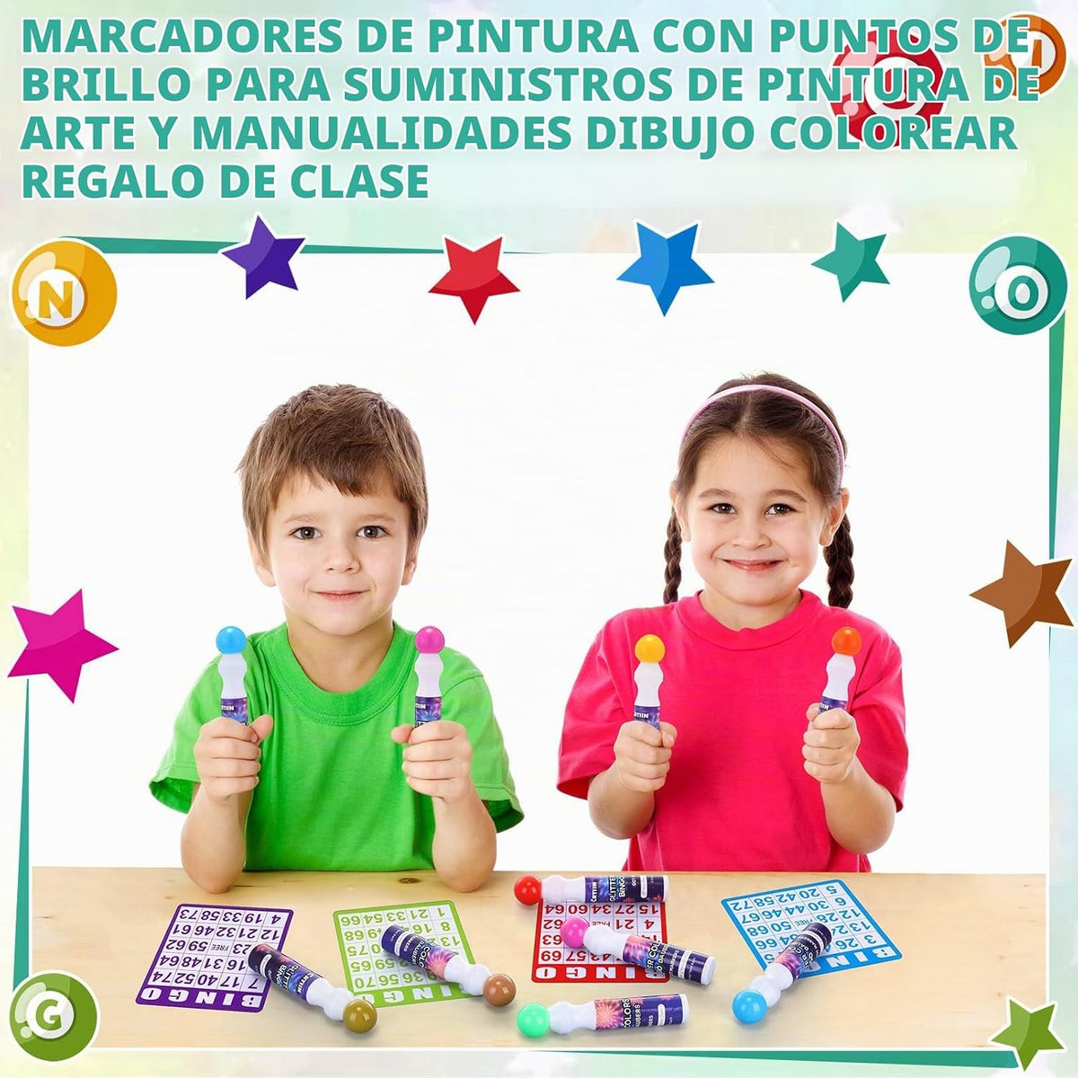 Crtiin Paquete de 72 marcadores de bingo Dauber con purpurina de 0....