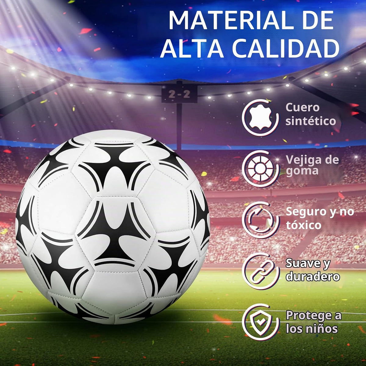 Tradder Paquete de 4 pelotas de fútbol con bomba, tamaño 3, 4, 5, p...