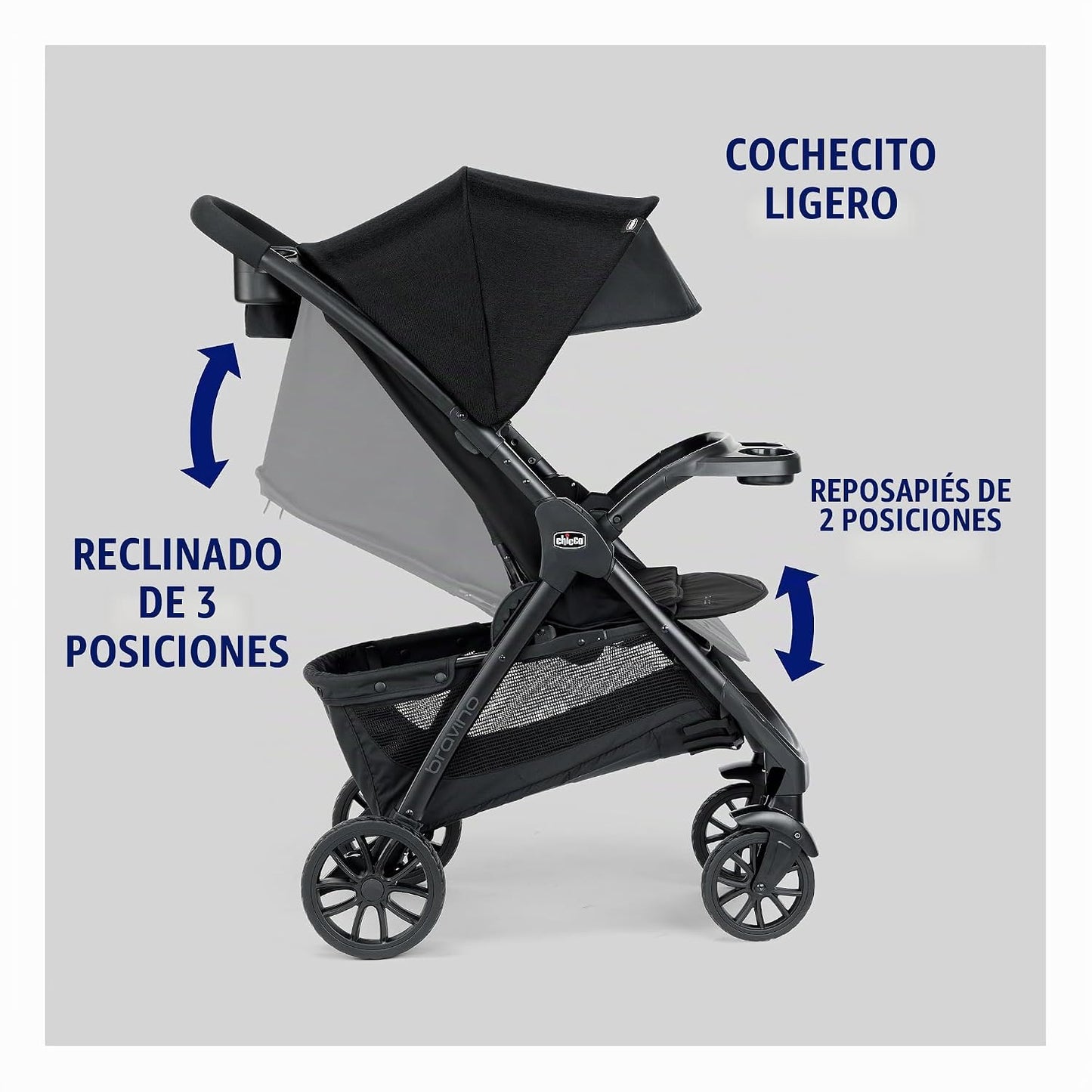 Chicco Bravino Cochecito compacto ligero con plegado a 1 mano | Acc...