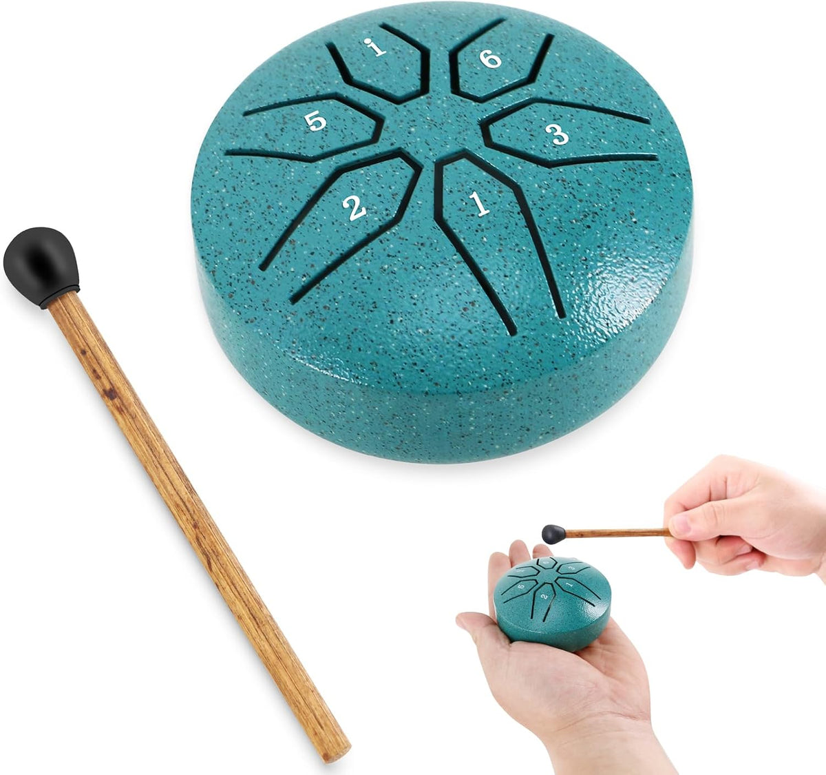 EASTROCK Mini Tambor de Lengua de Acero para Niños de 3 Pulgadas, 6...