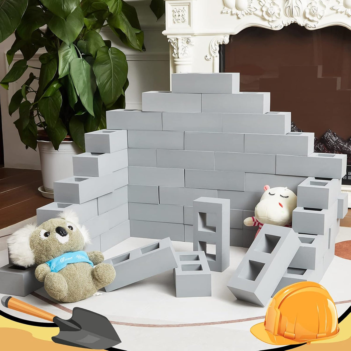 Deekin Bloques de construcción de ladrillo de espuma para niños, bl...