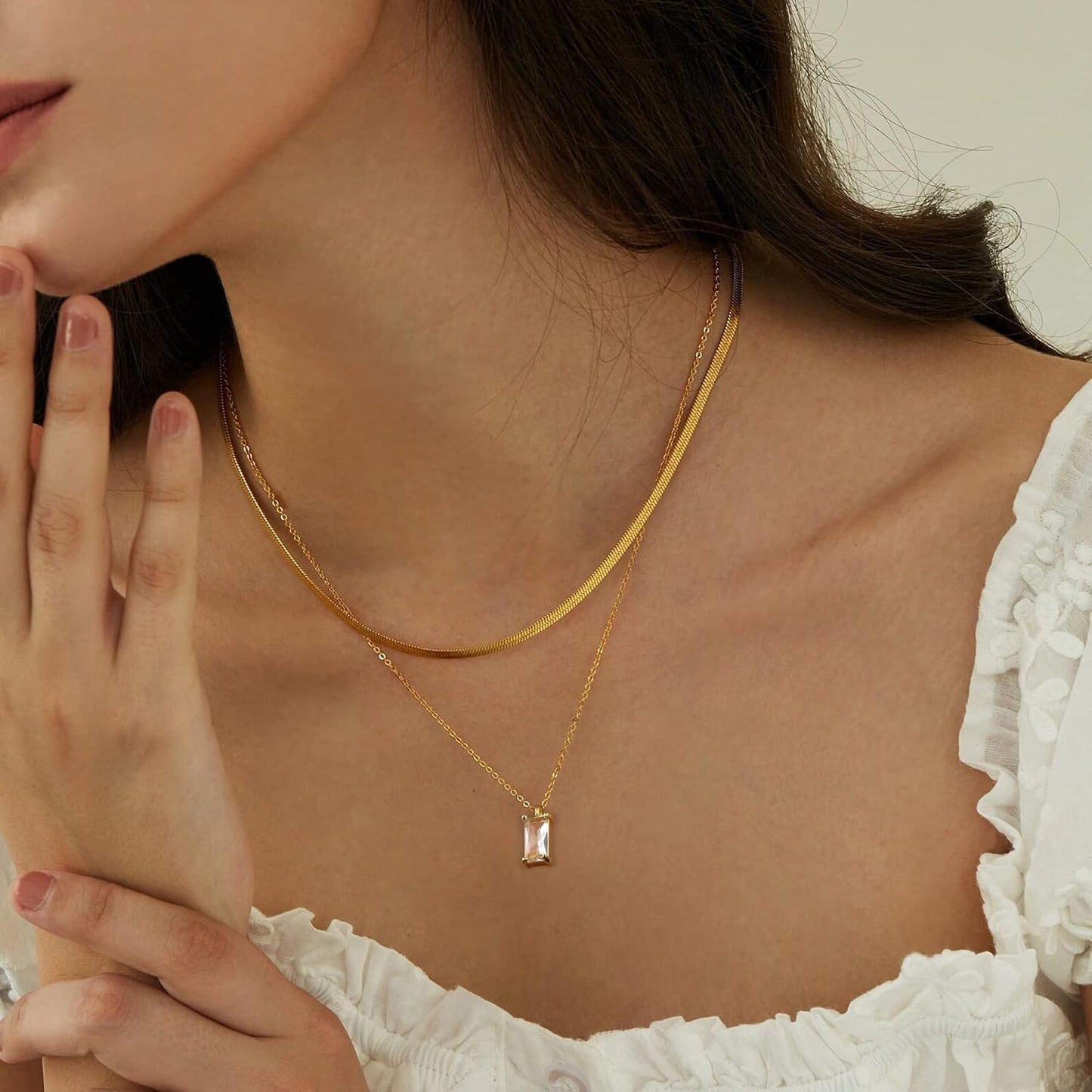 NECOCY - Collares delicados chapados en oro de 14k\/plata con circo...