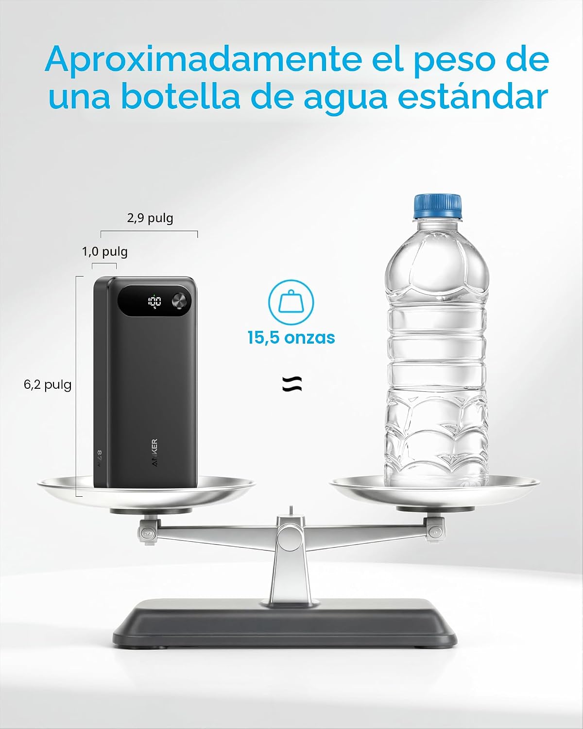 Anker Power Bank, cargador portátil esencial de viaje de 20,000 mAh...