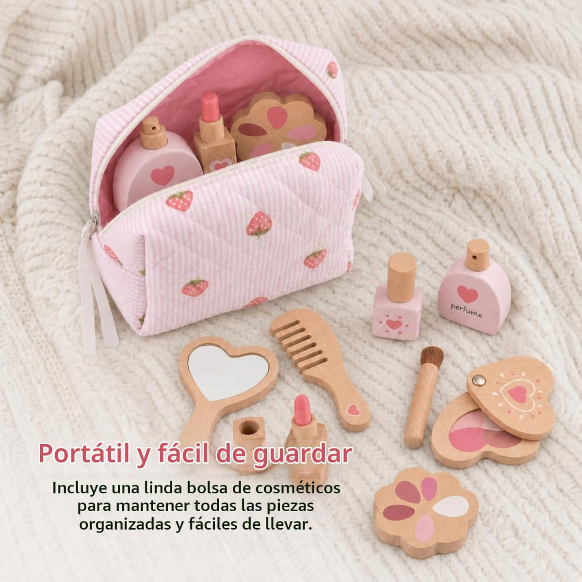 Kit de maquillaje de madera para niños pequeños, no tóxico, juego d...