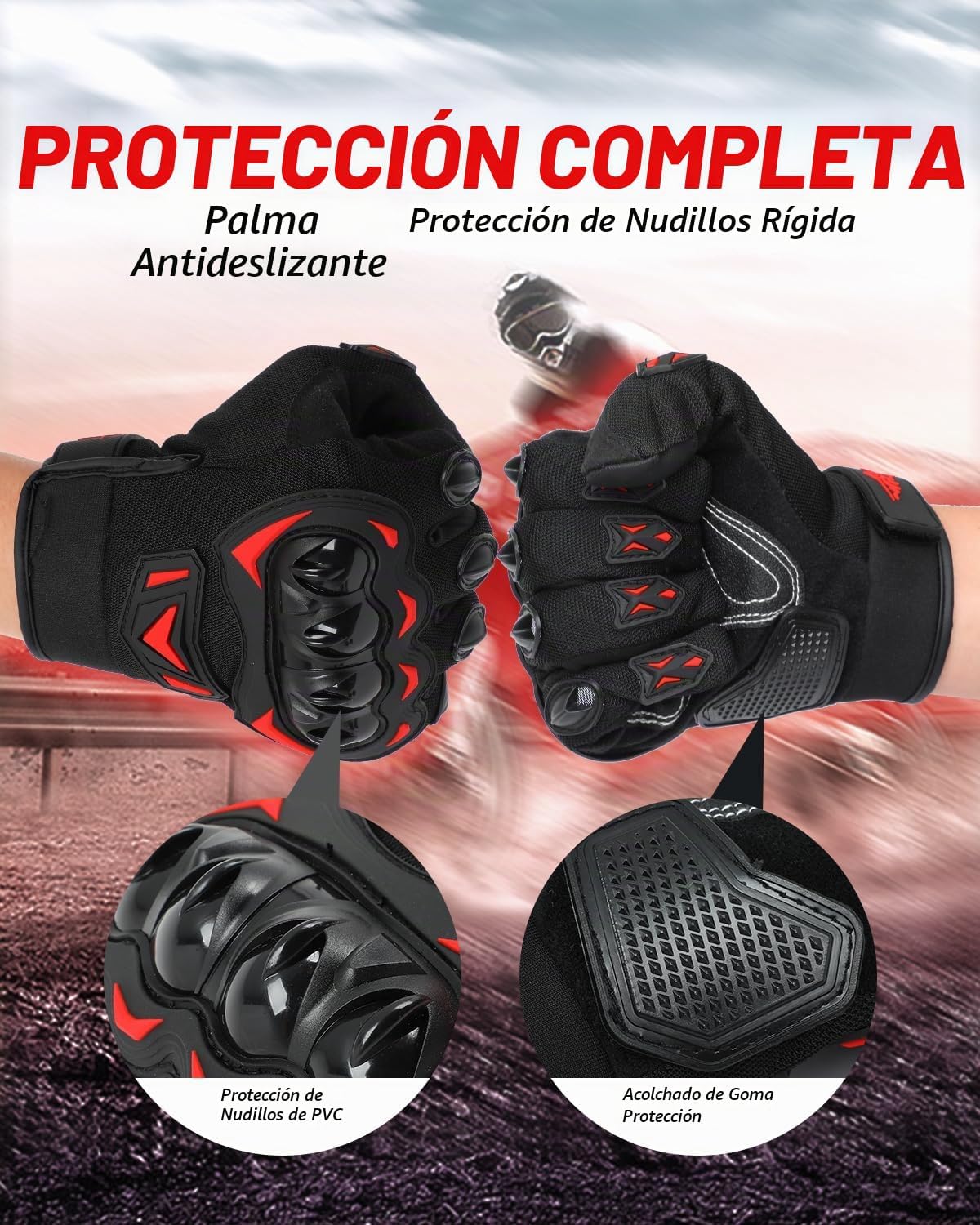 Mmhpluos Guantes de motocicleta, guantes de pantalla táctil para mo...