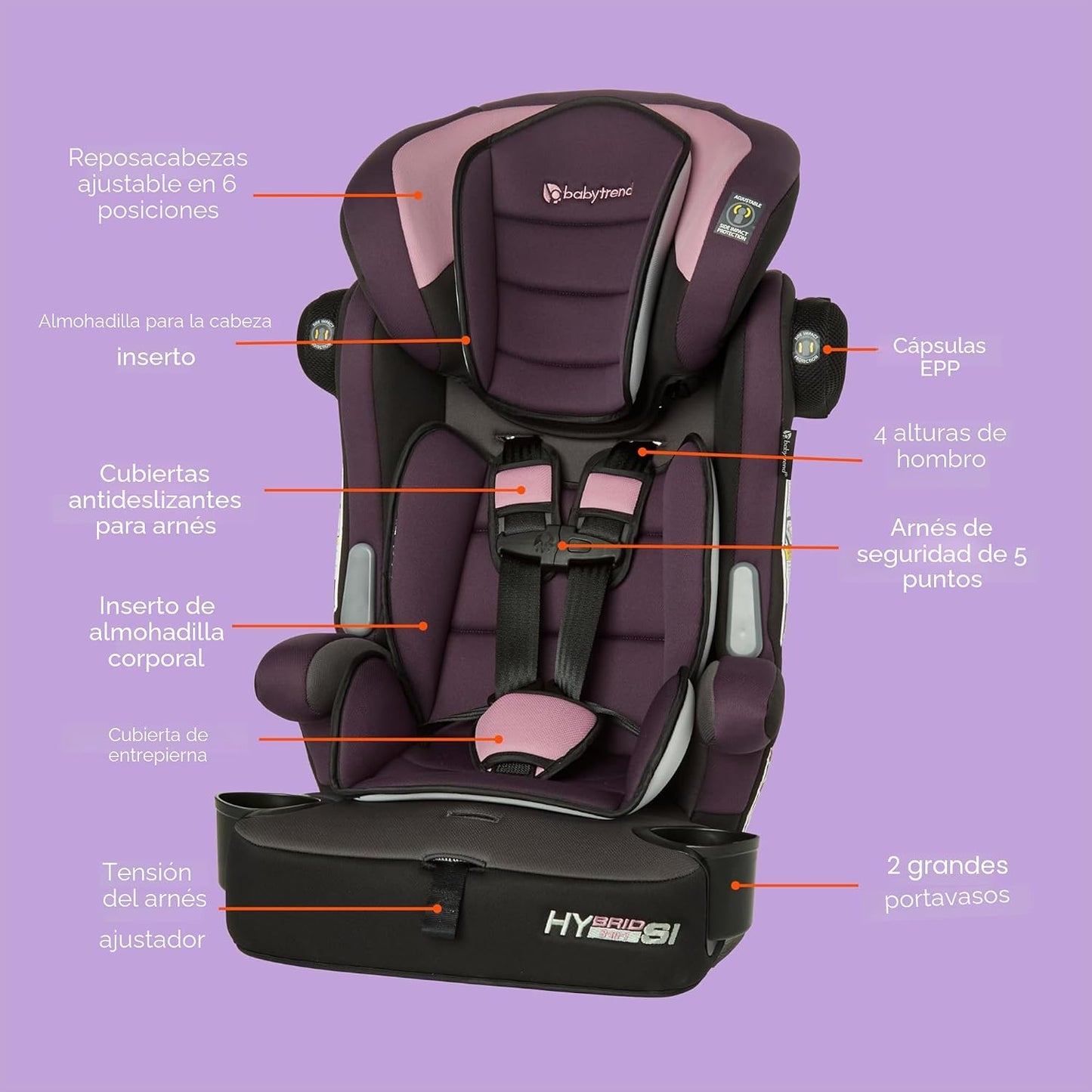 Baby Trend Hybrid SI 3 en 1 - Asiento de coche con refuerzo de comb...