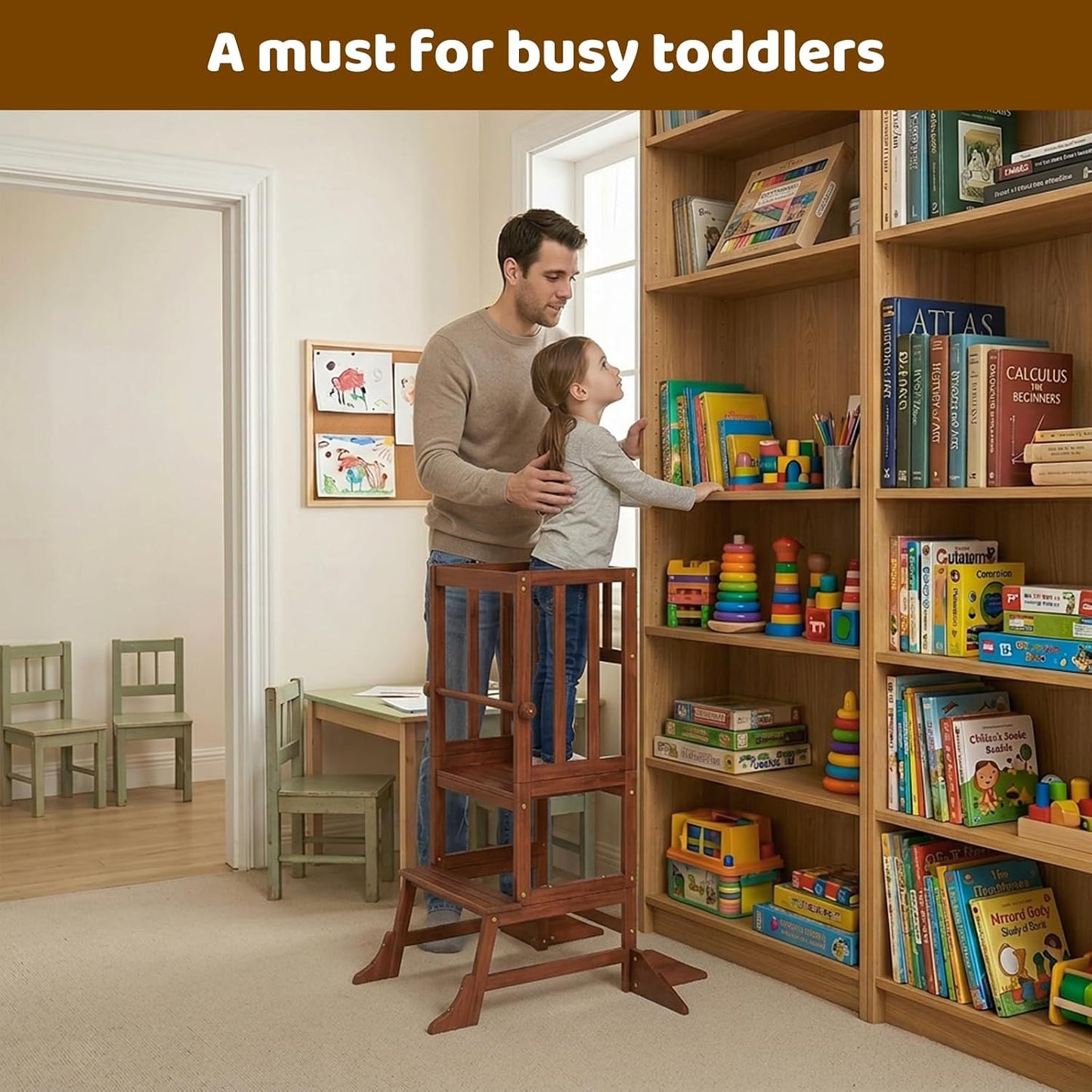 COSYLAND Torre de Pie para Niños Pequeños - Taburete de Cocina Ayud...