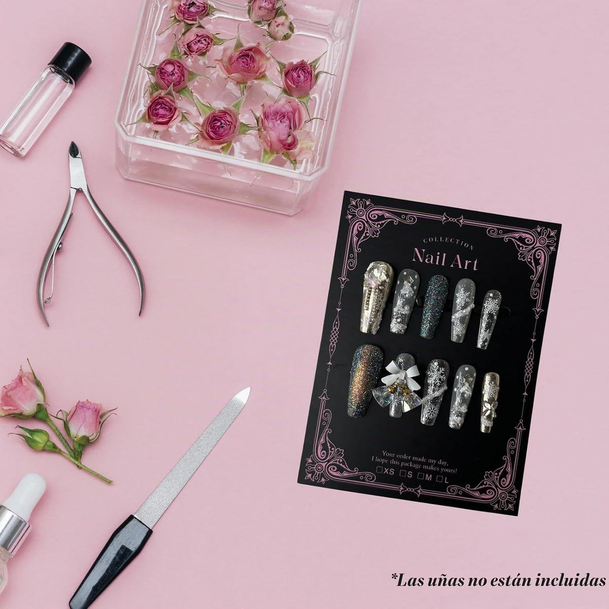 Kit de embalaje de uñas a presión para uñas largas, 50 tarjetas de...