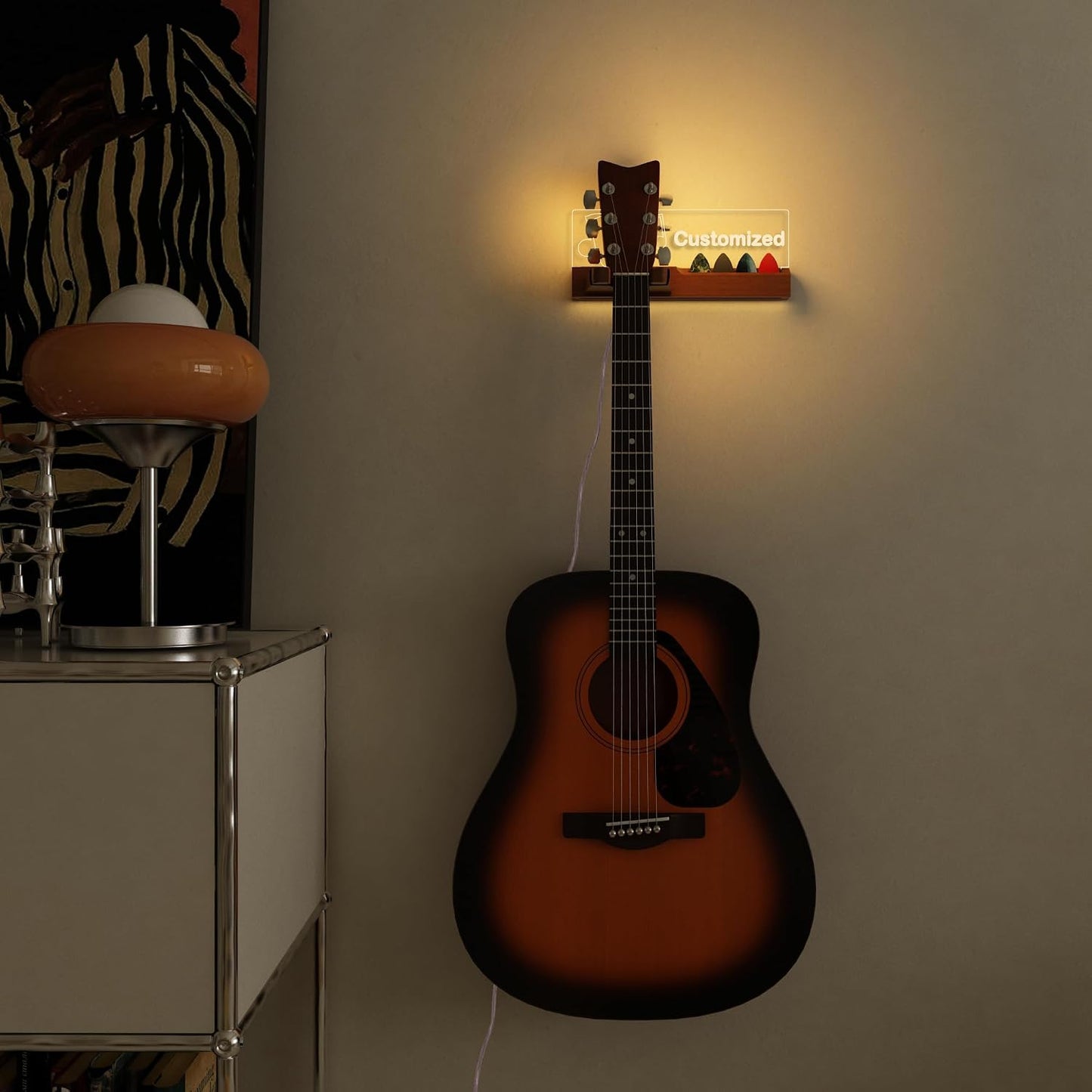 CoolGift Mart Soporte de guitarra personalizado para montar en la p...