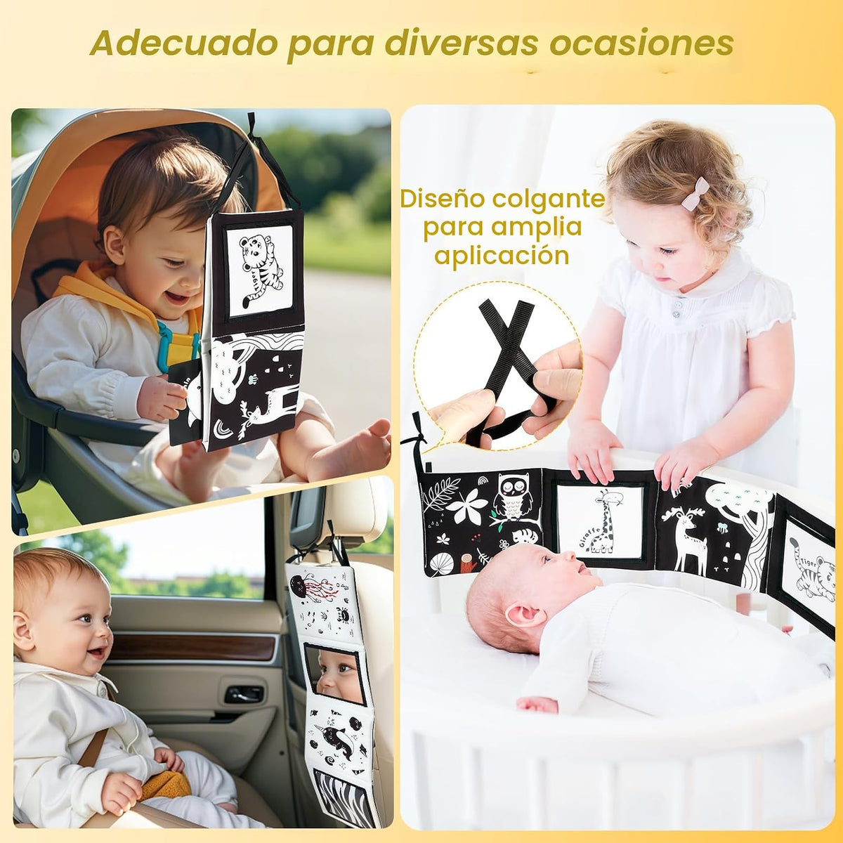 URMYWO Juguetes con espejo para tiempo boca abajo, tarjetas de apre...