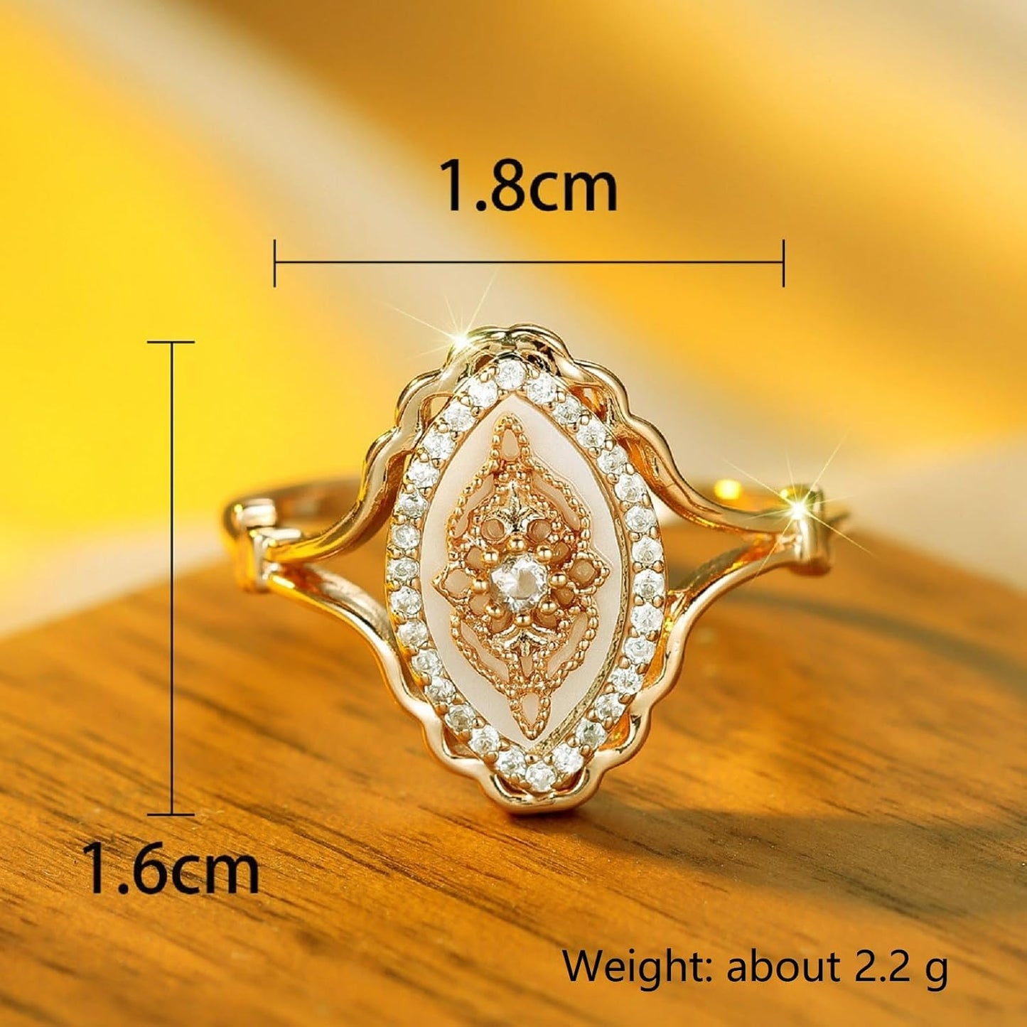 JASXEYO Anillo de encaje de onda simple para mujer, anillo de estil...