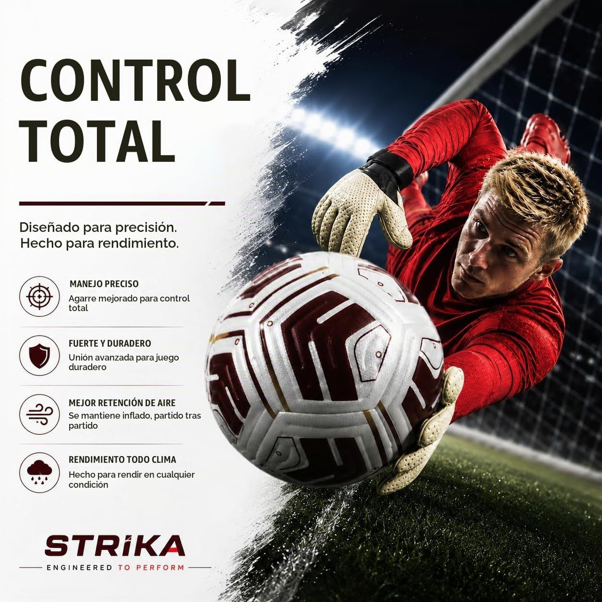 STRIKA Balón de fútbol prémium tamaño 5 y 4 \u2013 Pelota híbrida p...